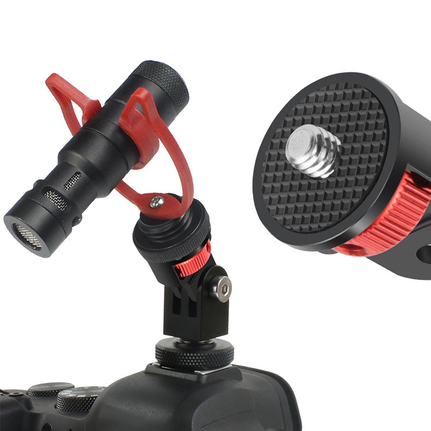 Camera Mount Adapter Lightweight Conversion Tripod Adapter for Action Camera Black Red