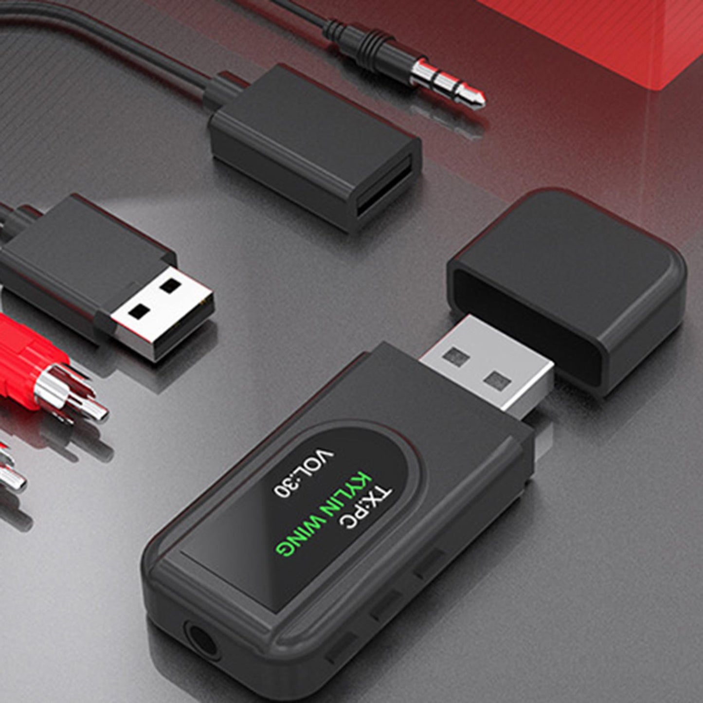 2 in 1 Bluetooth 5.0 Transmitter Receiver Driver Free 3.5mm AUX Jack for PS5