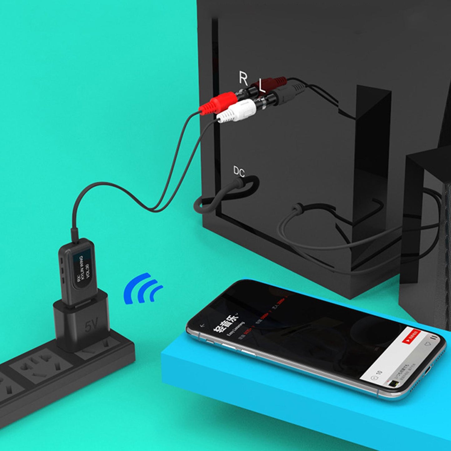 2 in 1 Bluetooth 5.0 Transmitter Receiver Driver Free 3.5mm AUX Jack for PS5