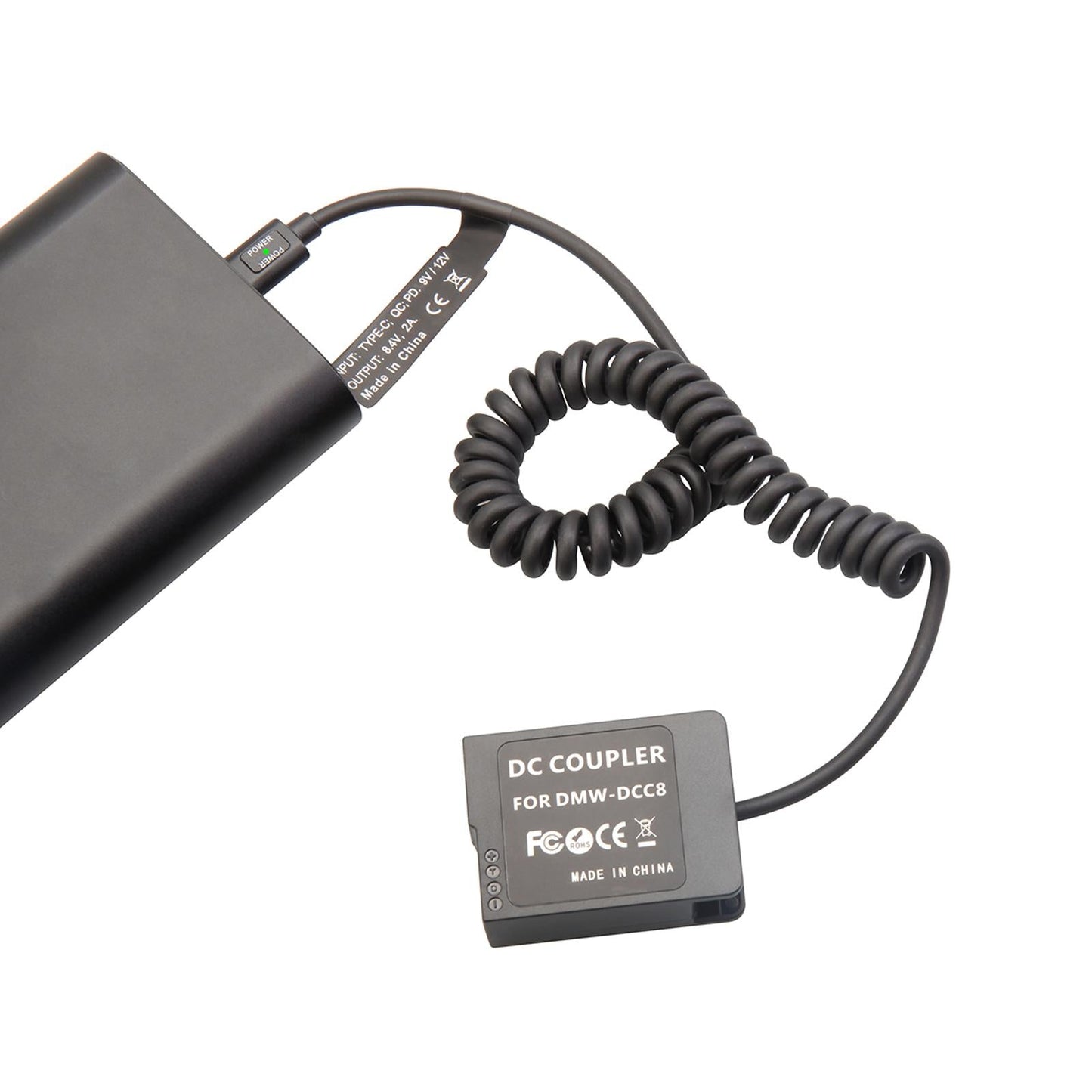 Dummy Battery Adapter Spring Cable for Panasonic FZ200 Camera Gx8 G90 G99