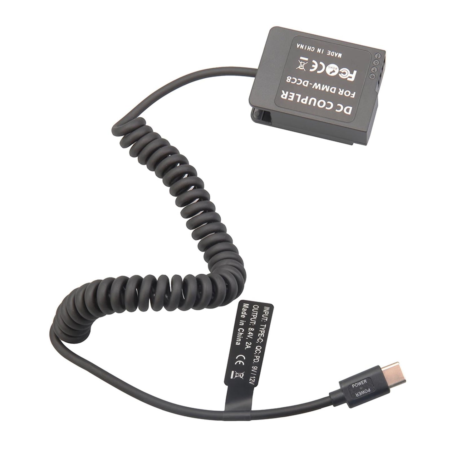 Dummy Battery Adapter Spring Cable for Panasonic FZ200 Camera Gx8 G90 G99