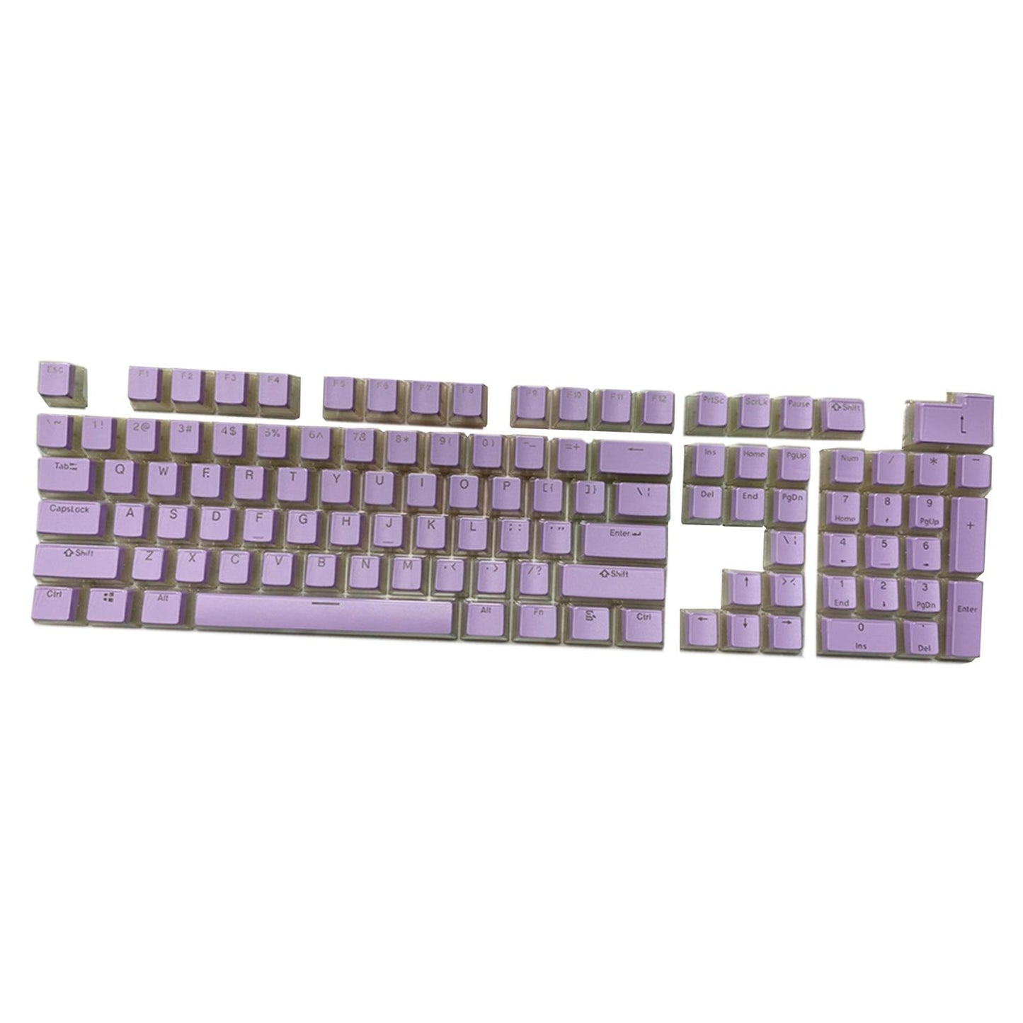 Gaming 108 Key Keycaps Kit Double Shot English PBT for Mechanical Keyboards Purple