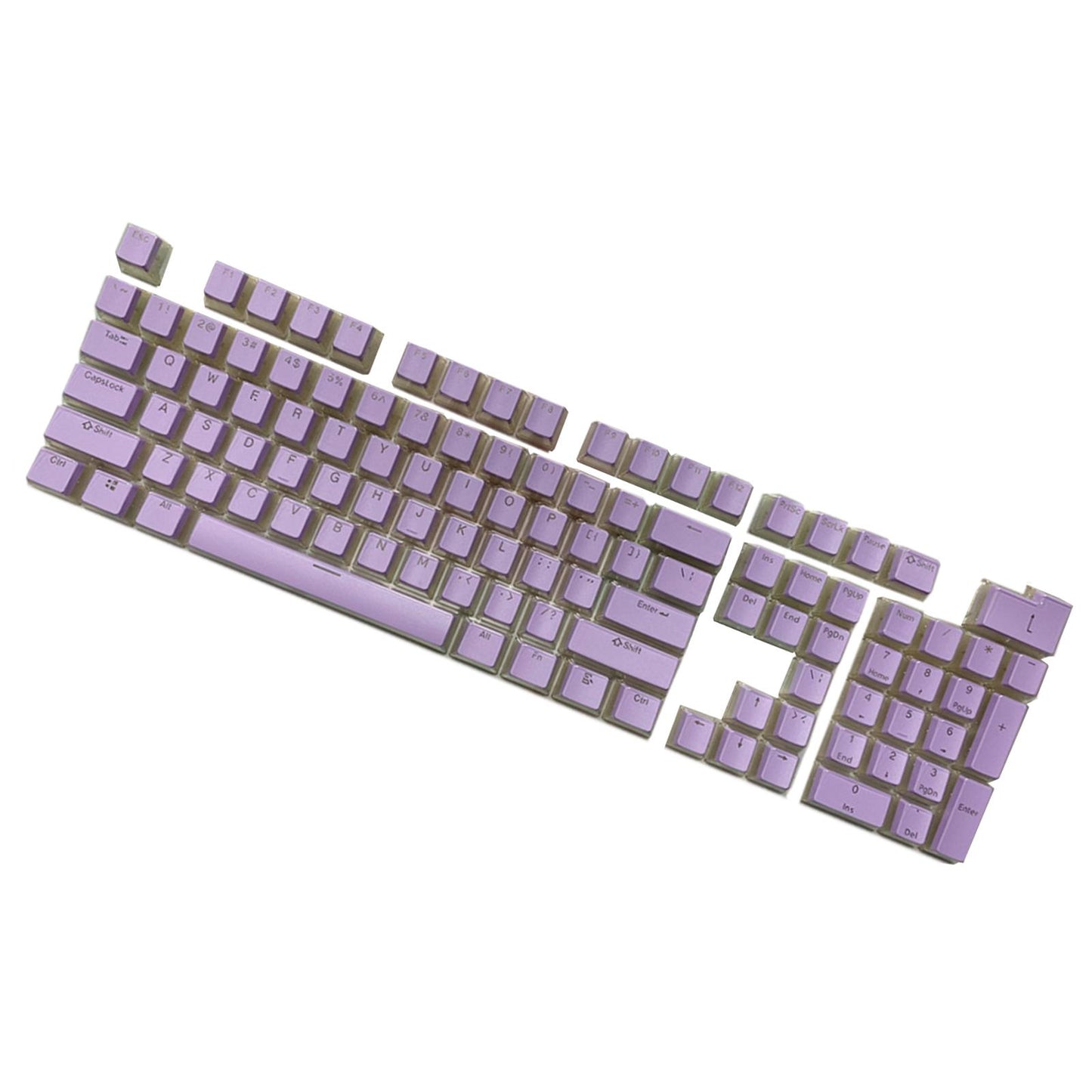 Gaming 108 Key Keycaps Kit Double Shot English PBT for Mechanical Keyboards Purple