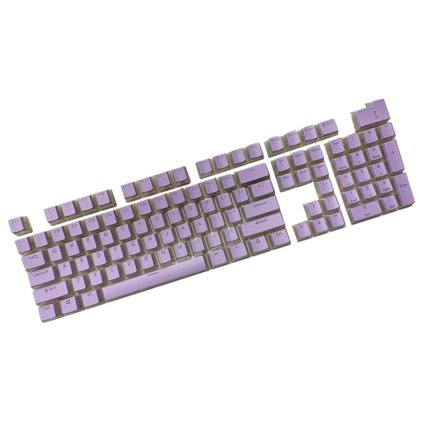 Gaming 108 Key Keycaps Kit Double Shot English PBT for Mechanical Keyboards Purple