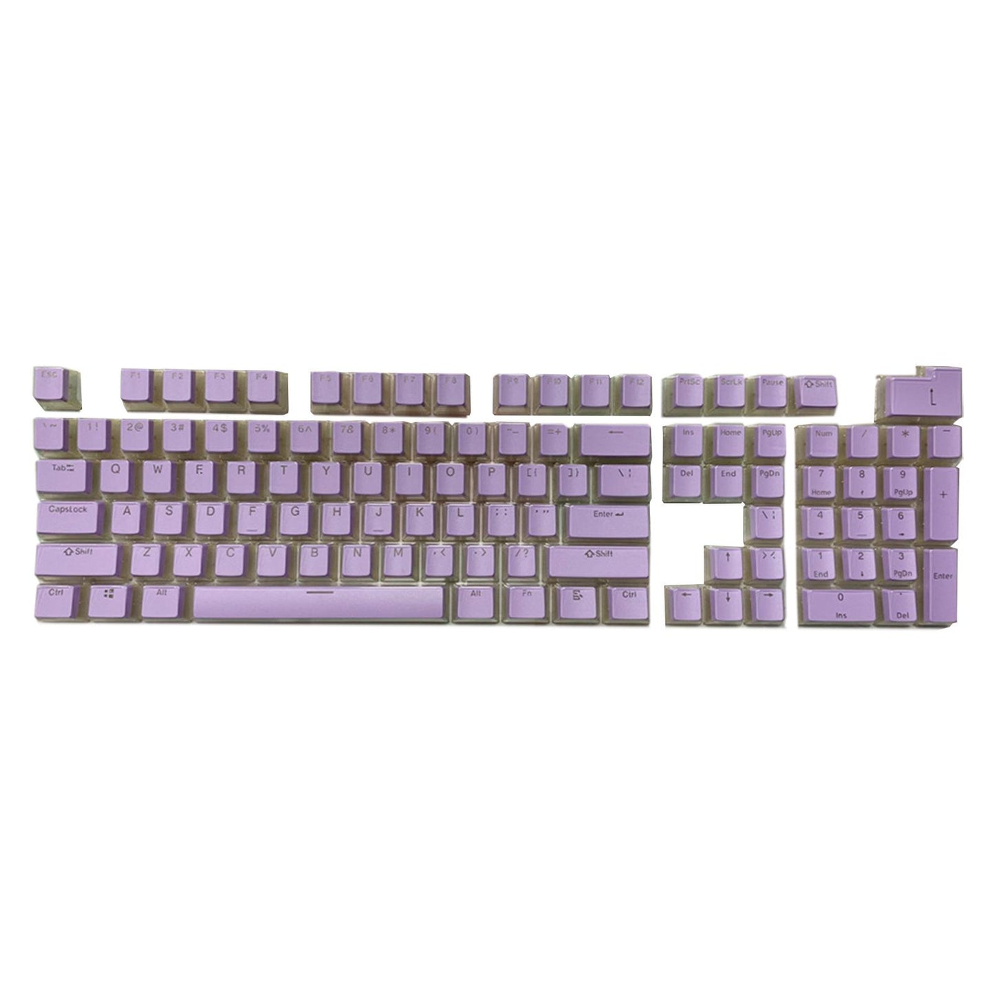 Gaming 108 Key Keycaps Kit Double Shot English PBT for Mechanical Keyboards Purple
