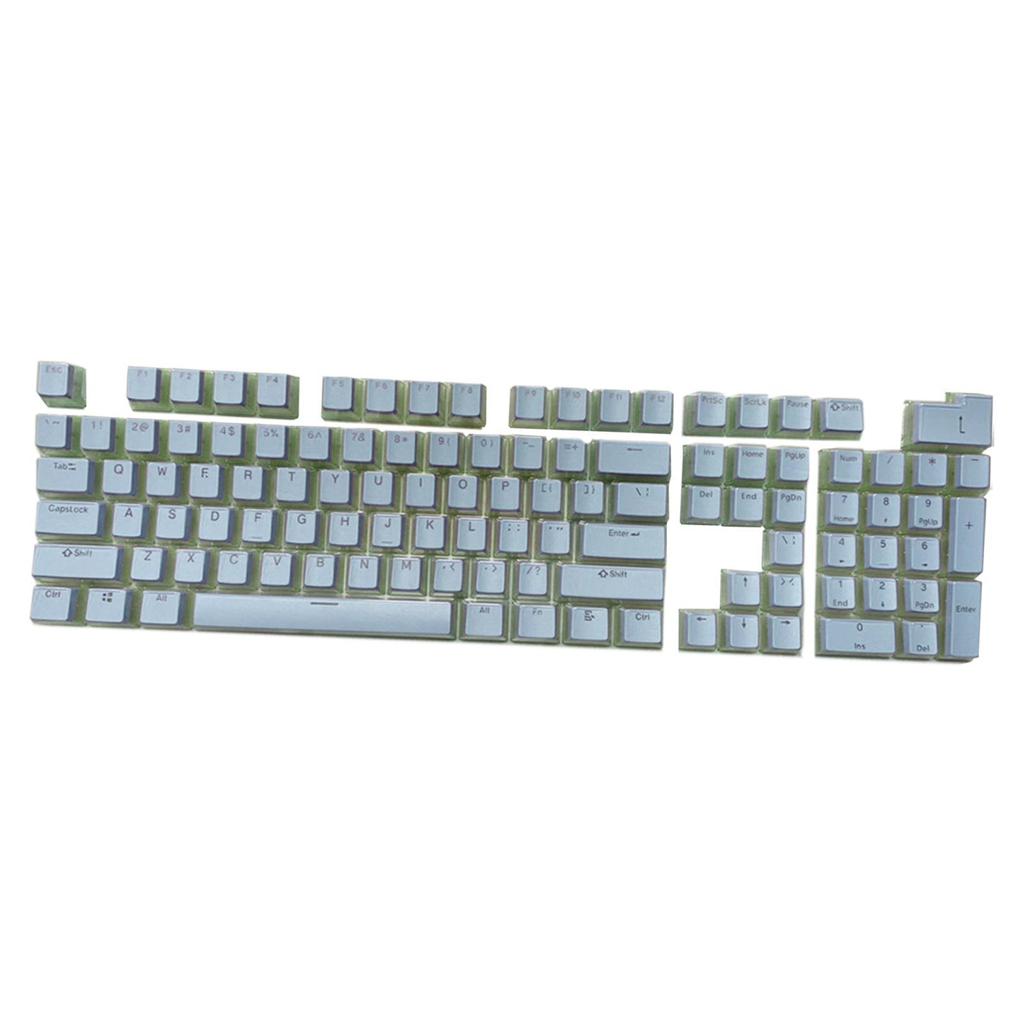 Gaming 108 Key Keycaps Kit Double Shot English PBT for Mechanical Keyboards Blue