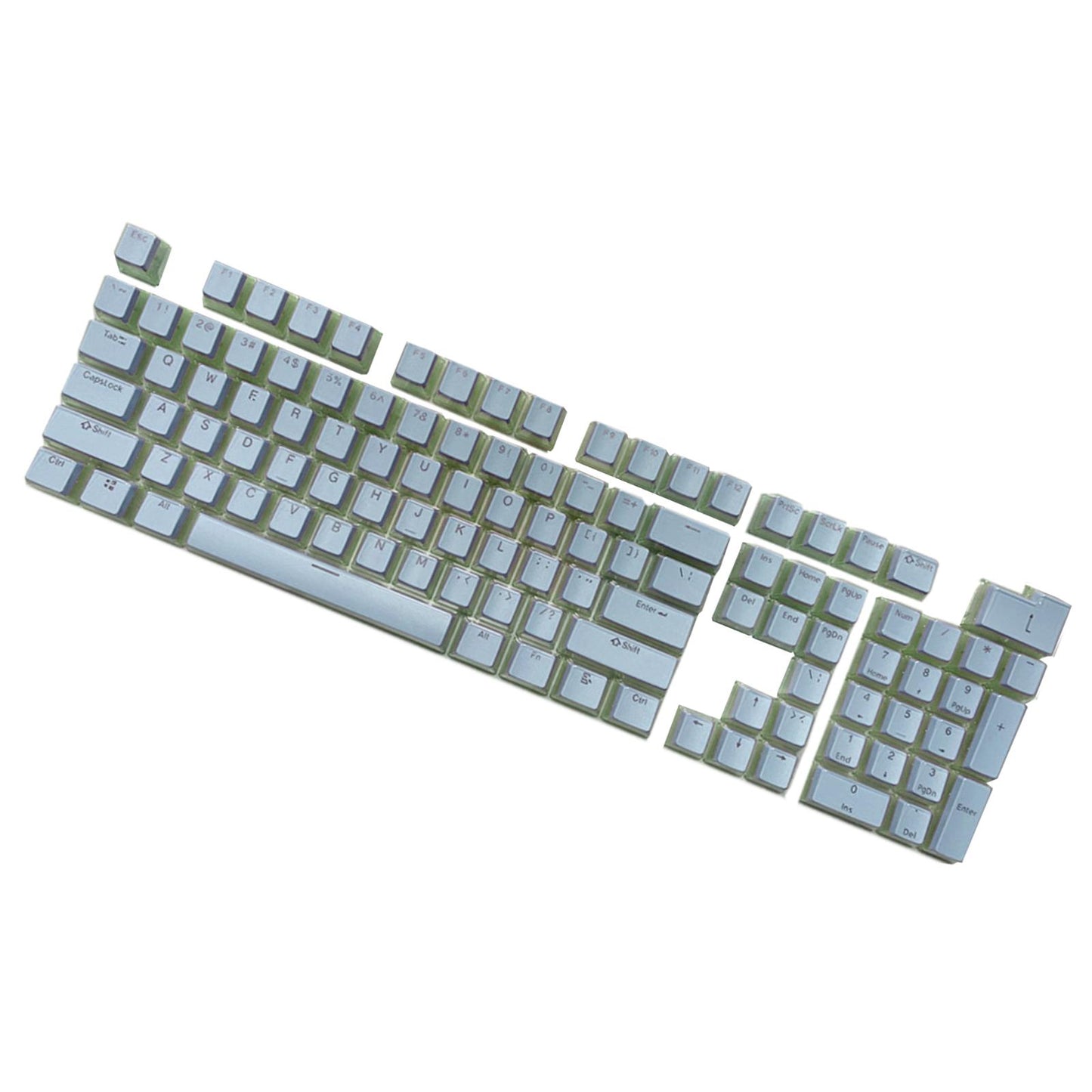 Gaming 108 Key Keycaps Kit Double Shot English PBT for Mechanical Keyboards Blue