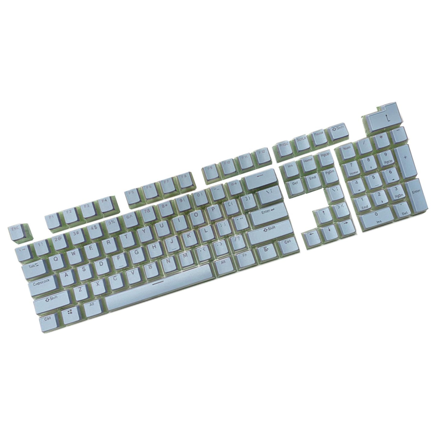 Gaming 108 Key Keycaps Kit Double Shot English PBT for Mechanical Keyboards Blue