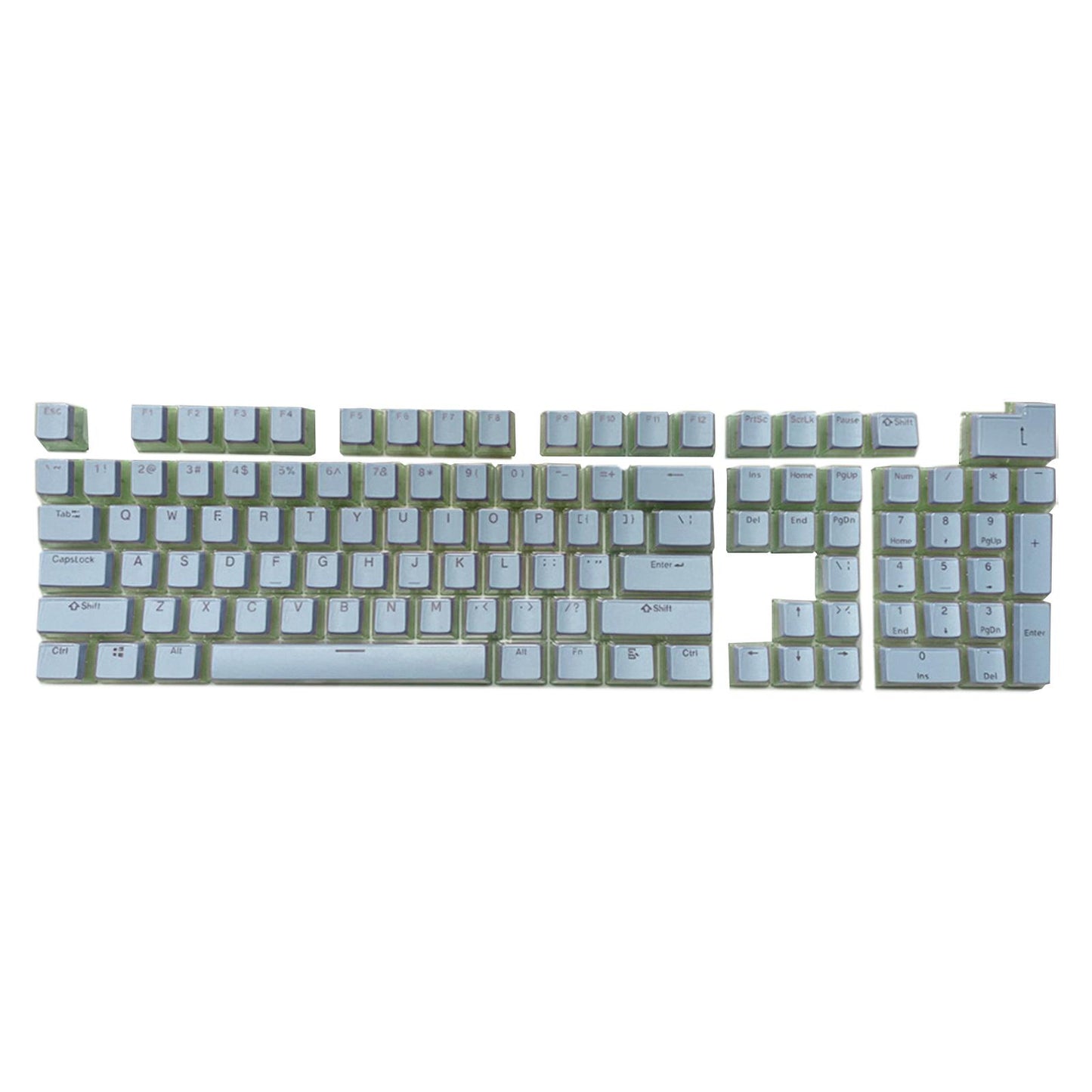 Gaming 108 Key Keycaps Kit Double Shot English PBT for Mechanical Keyboards Blue