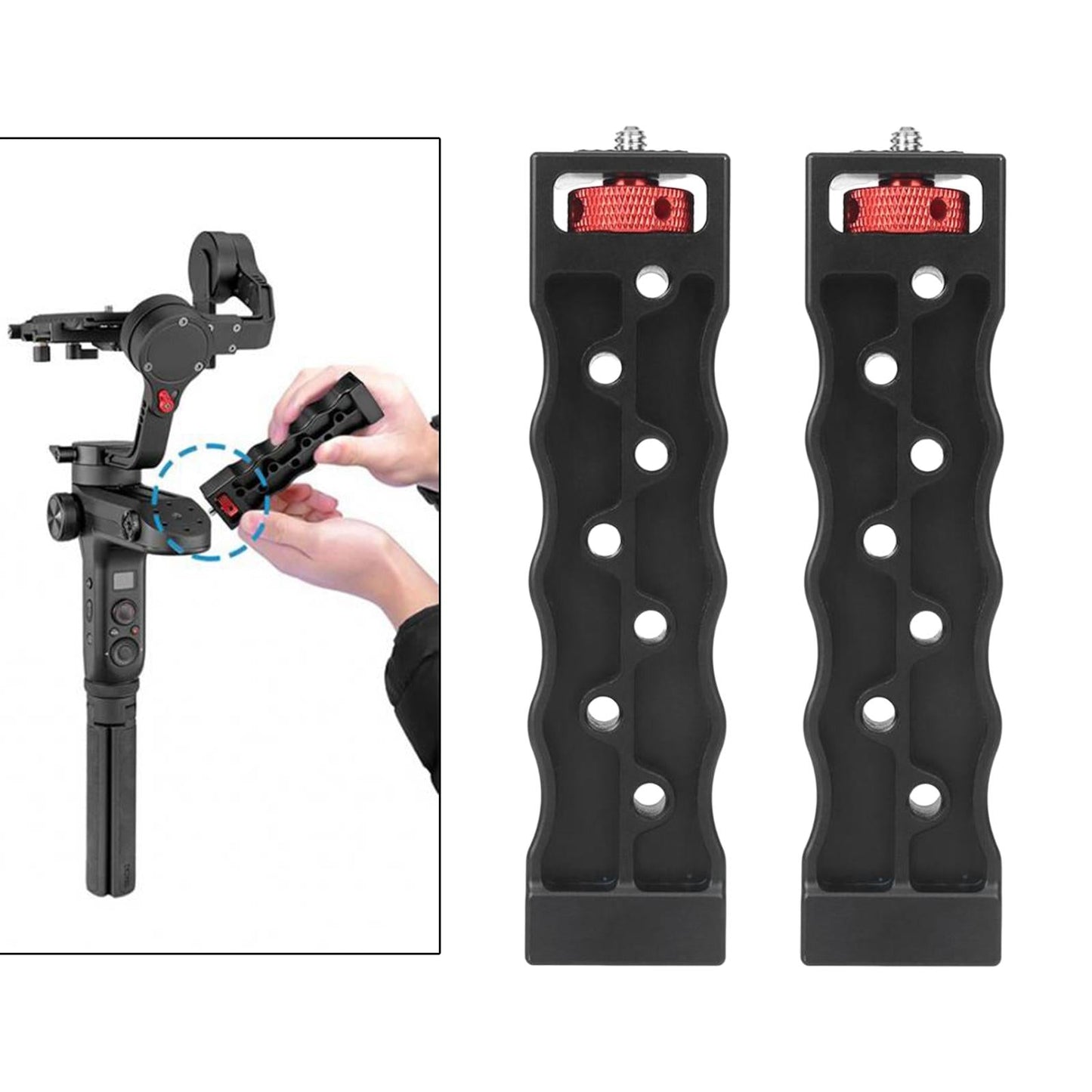 Handheld Gimbal Stabilizer Mount Handlebar Handgrip Handle Metal for Zhiyun 2 Anchor Points