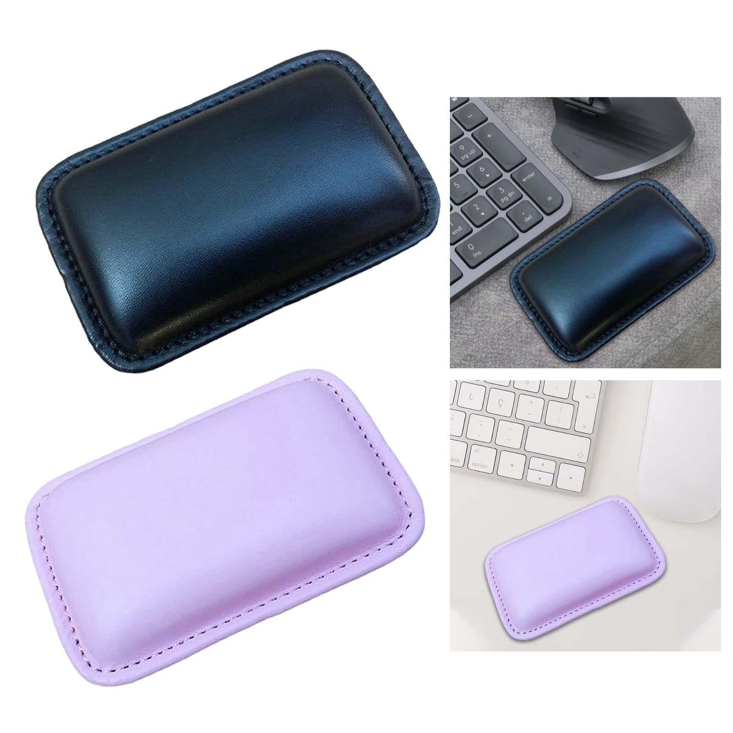 Ergonomic PU Leather Mouse Wrist Rest Easy Typing for Gaming Home Office Black