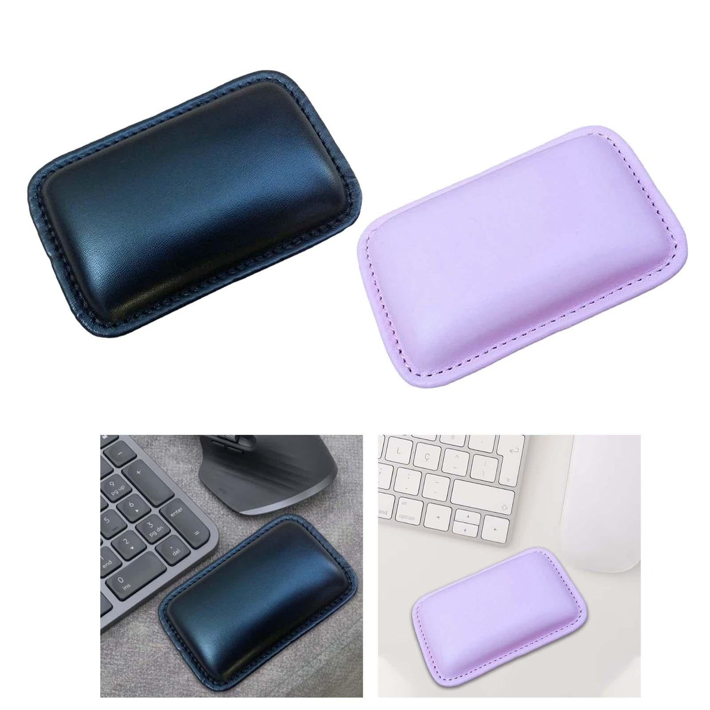 Ergonomic PU Leather Mouse Wrist Rest Easy Typing for Gaming Home Office Black