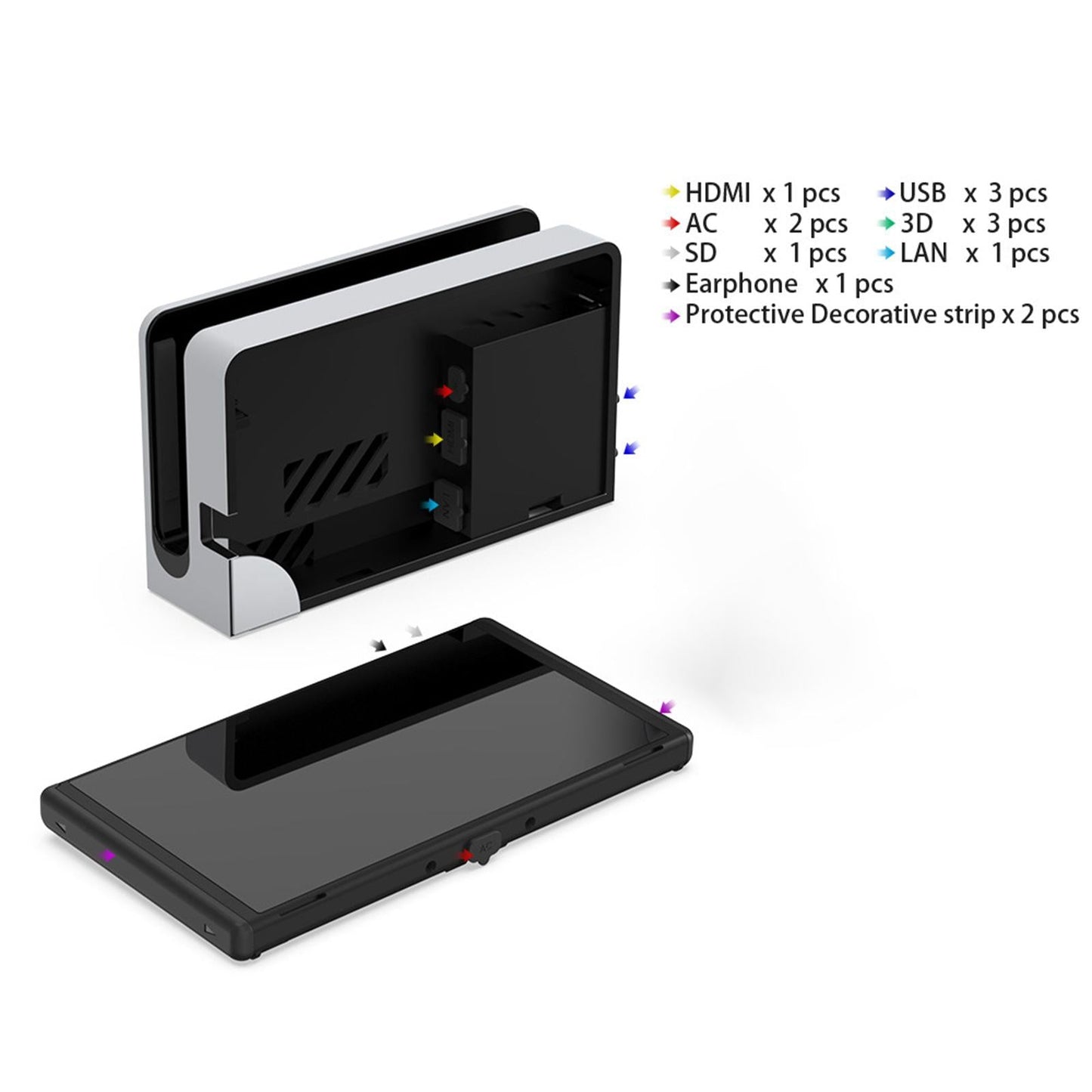 14 in 1 NS Dust Plug Cover Silicone Dust Cover for Switch Protector Plug Set