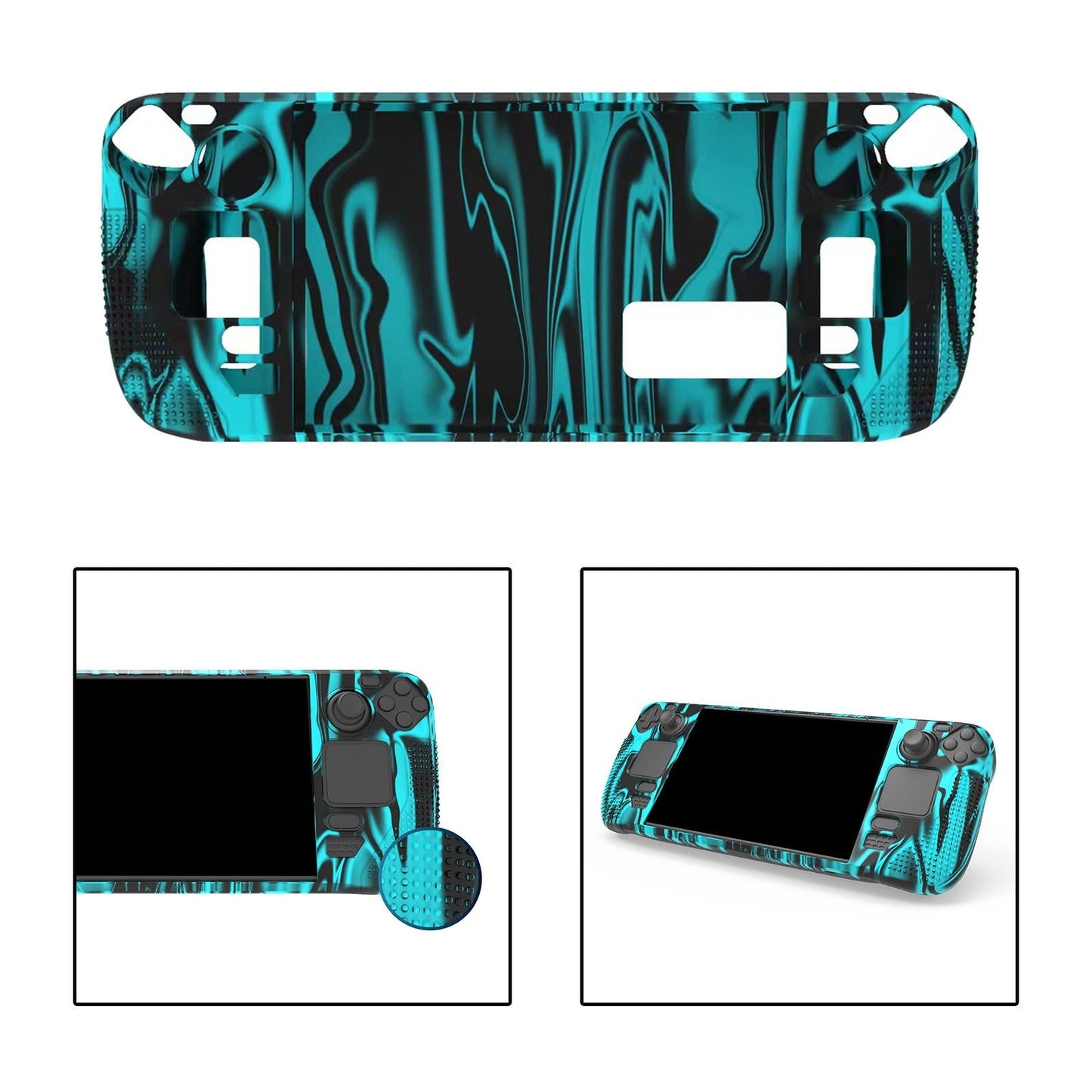 Silicone Protective Case for Steam Deck Drop Protection Anti Slip Cover Case Blue