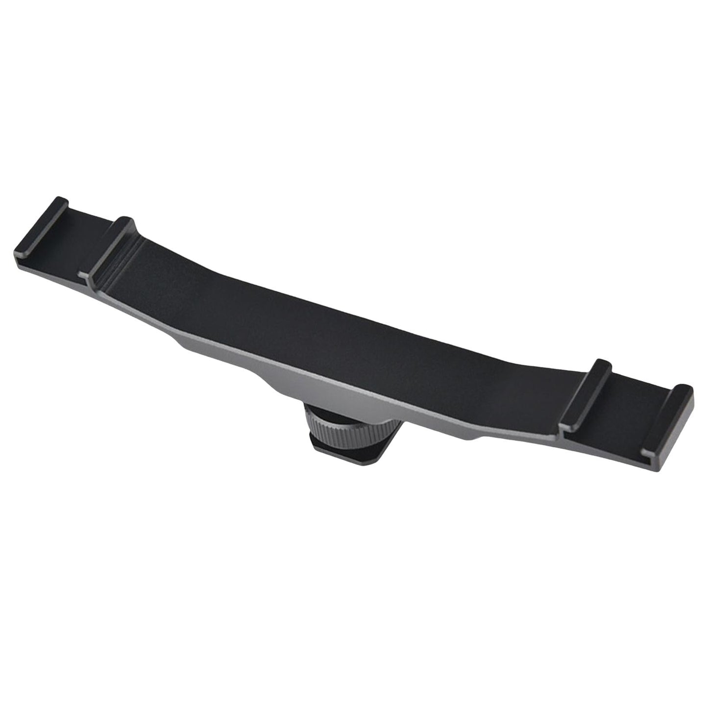 Aluminum Dual Cold Shoe Mount Bracket Extension Rod for Microphone Flash