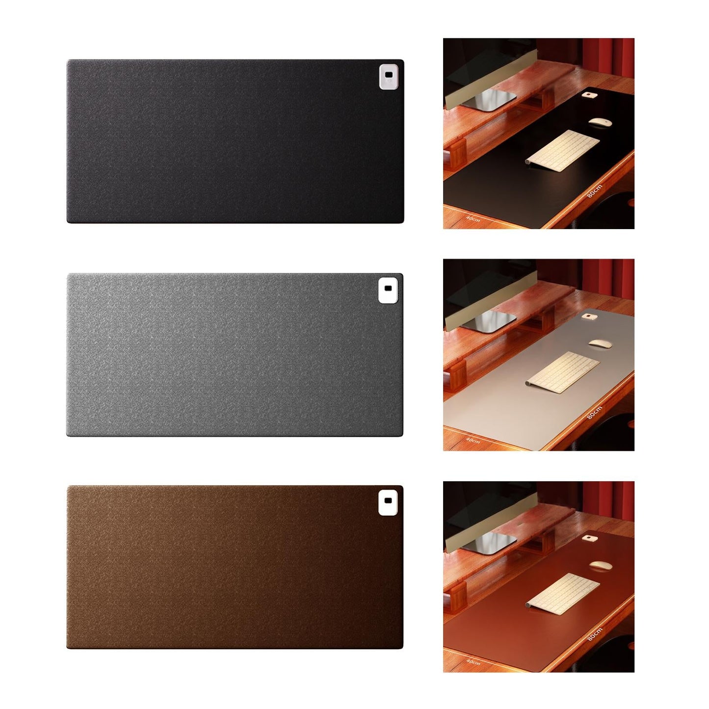 Heated Mouse Pad 80x40cm Gaming Mouse Mat Anti Slip Base Waterproof Black