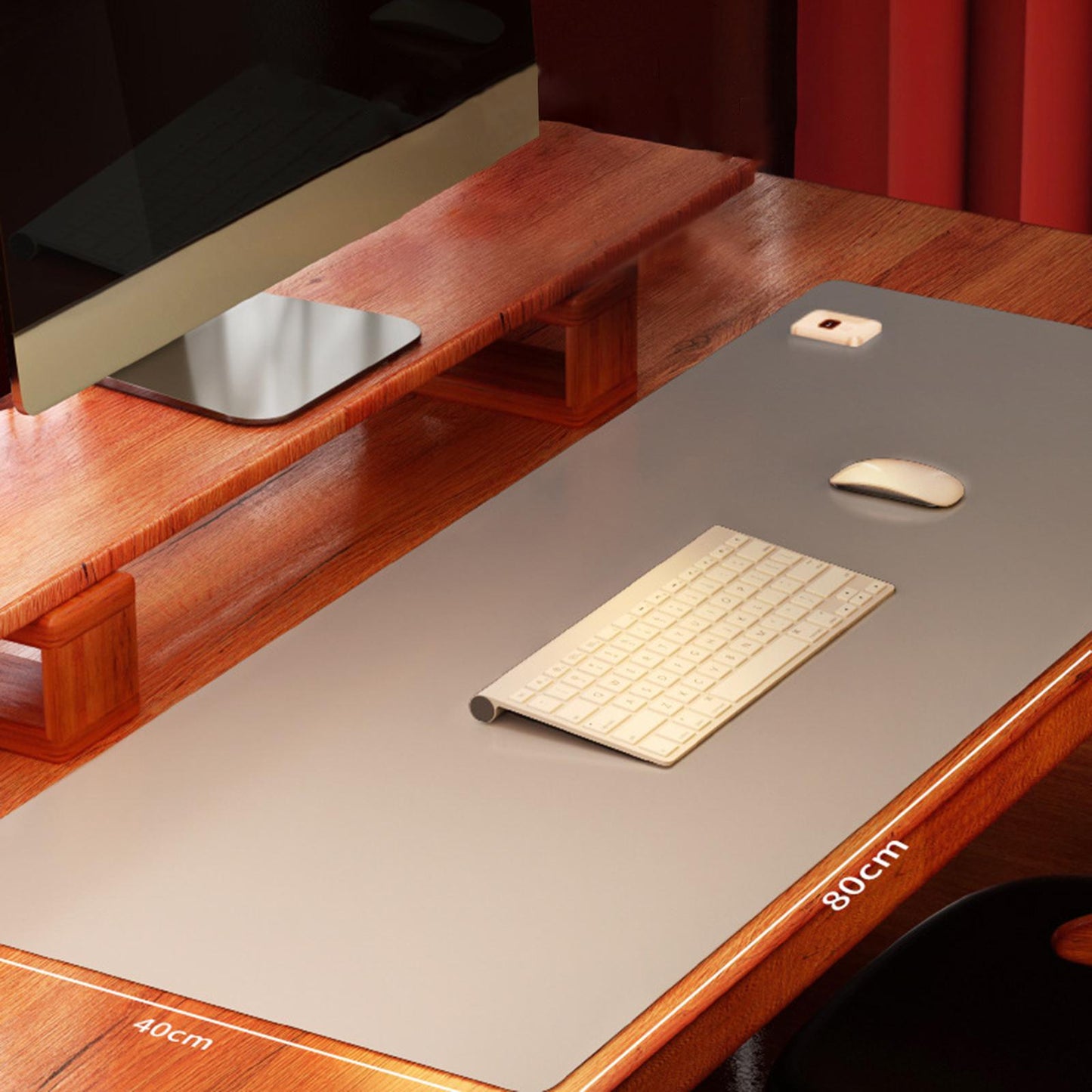 Heated Mouse Pad 80x40cm Gaming Mouse Mat Anti Slip Base Waterproof Grey