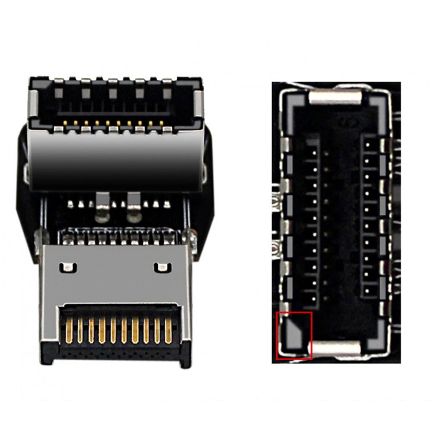 Type E USB 3.1 Front Panel Header for Computer Motherboard Style A