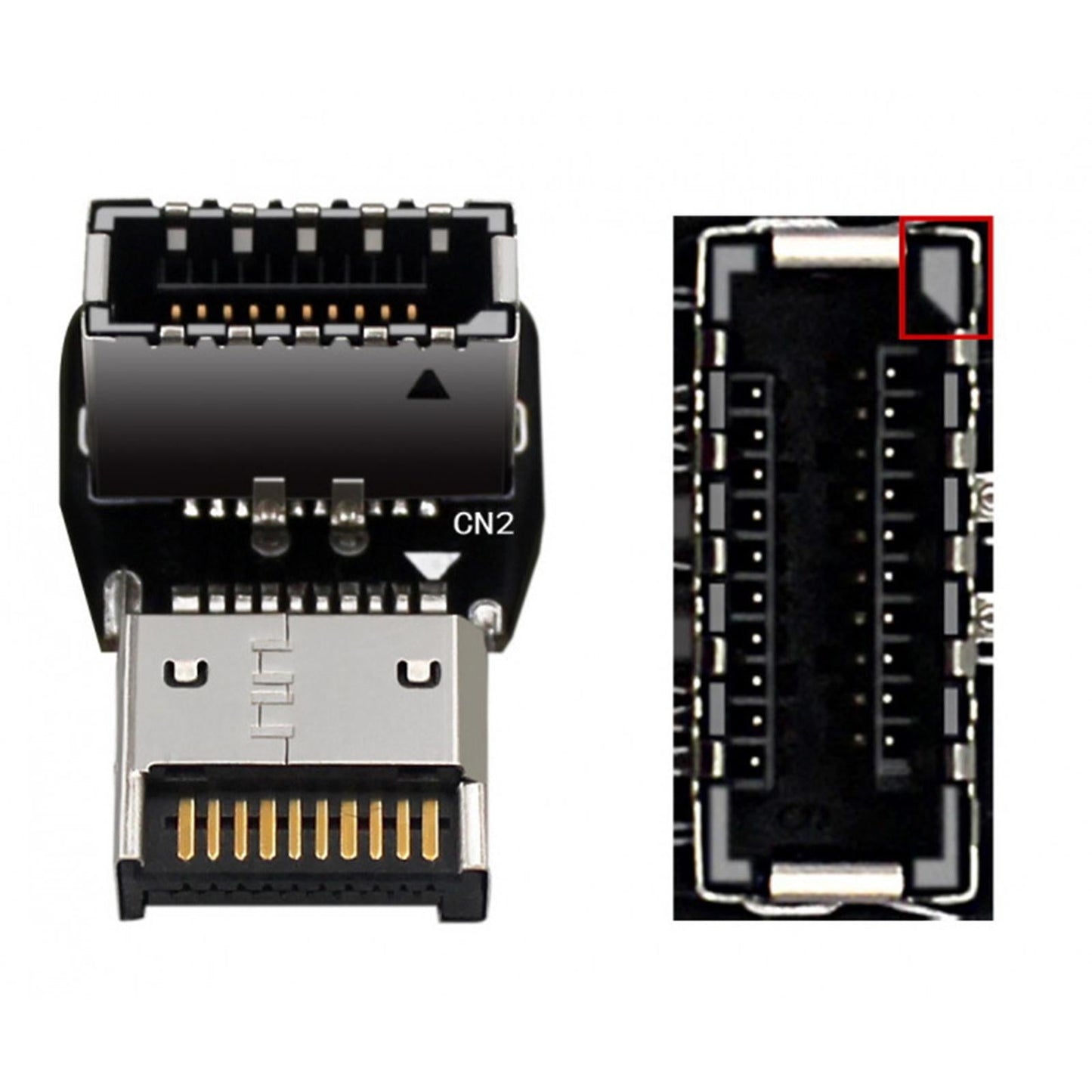 Type E USB 3.1 Front Panel Header for Computer Motherboard Style B