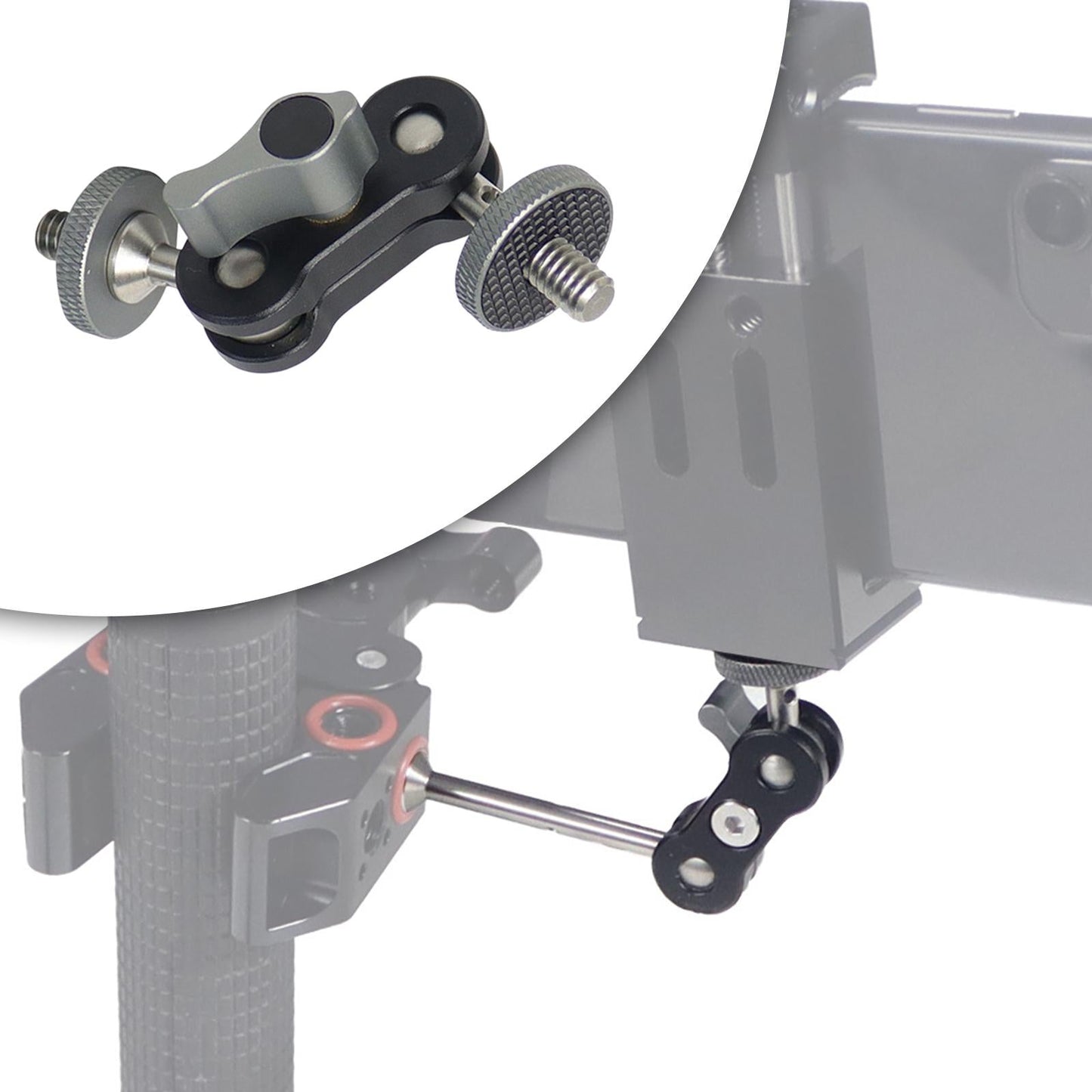 Photography Gimbal Bracket 360 Rotation with1/4 Screw Monitors Fill Lights Short Screw