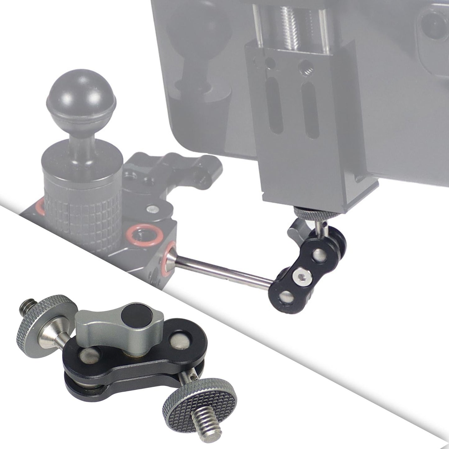 Photography Gimbal Bracket 360 Rotation with1/4 Screw Monitors Fill Lights Short Screw