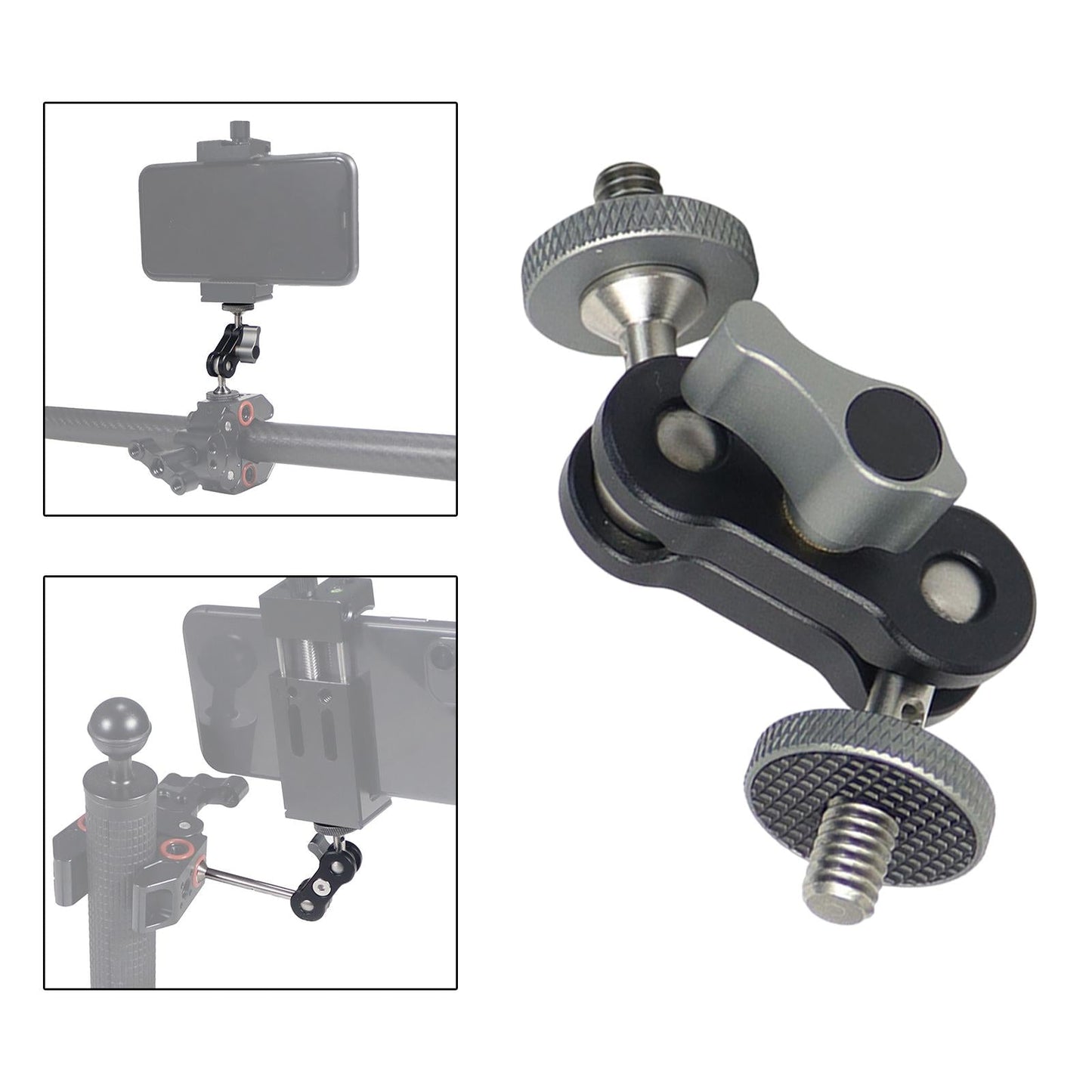 Photography Gimbal Bracket 360 Rotation with1/4 Screw Monitors Fill Lights Short Screw