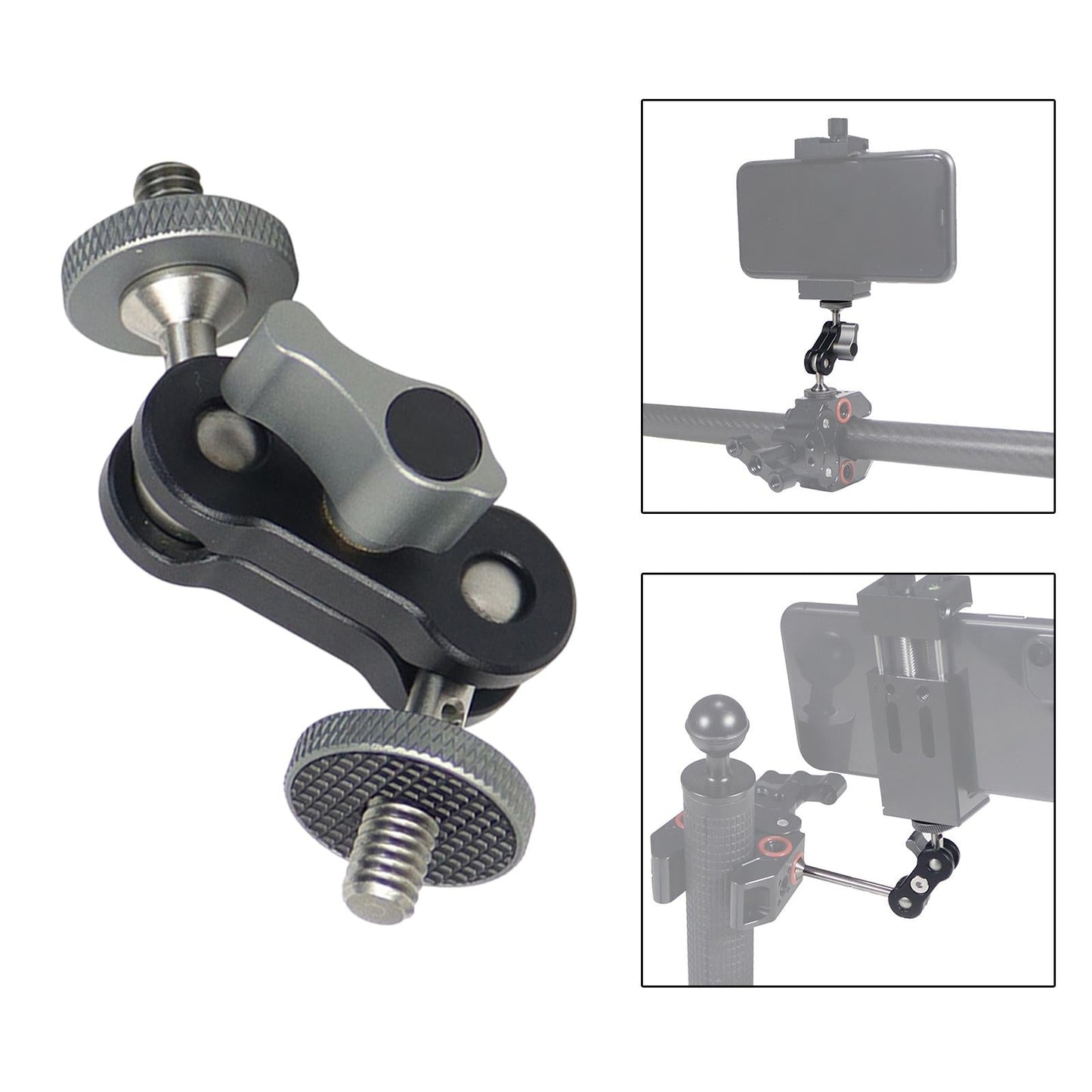 Photography Gimbal Bracket 360 Rotation with1/4 Screw Monitors Fill Lights Short Screw