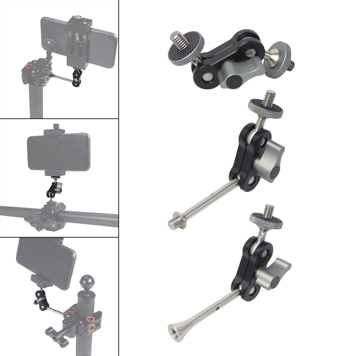 Photography Gimbal Bracket 360 Rotation with1/4 Screw Monitors Fill Lights Short Screw