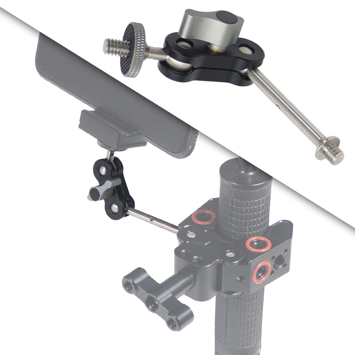 Photography Gimbal Bracket 360 Rotation with1/4 Screw Monitors Fill Lights Long Screw