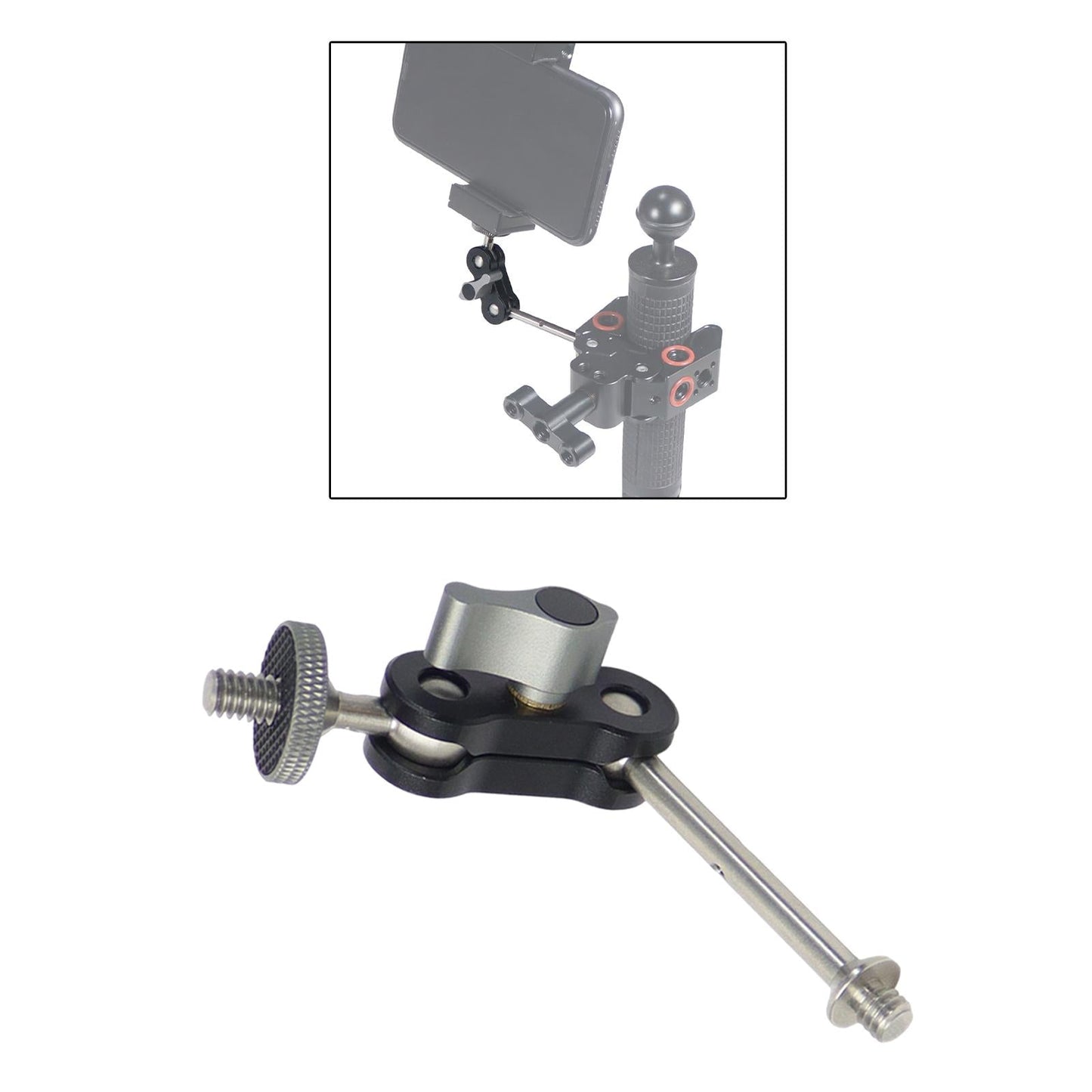 Photography Gimbal Bracket 360 Rotation with1/4 Screw Monitors Fill Lights Long Screw