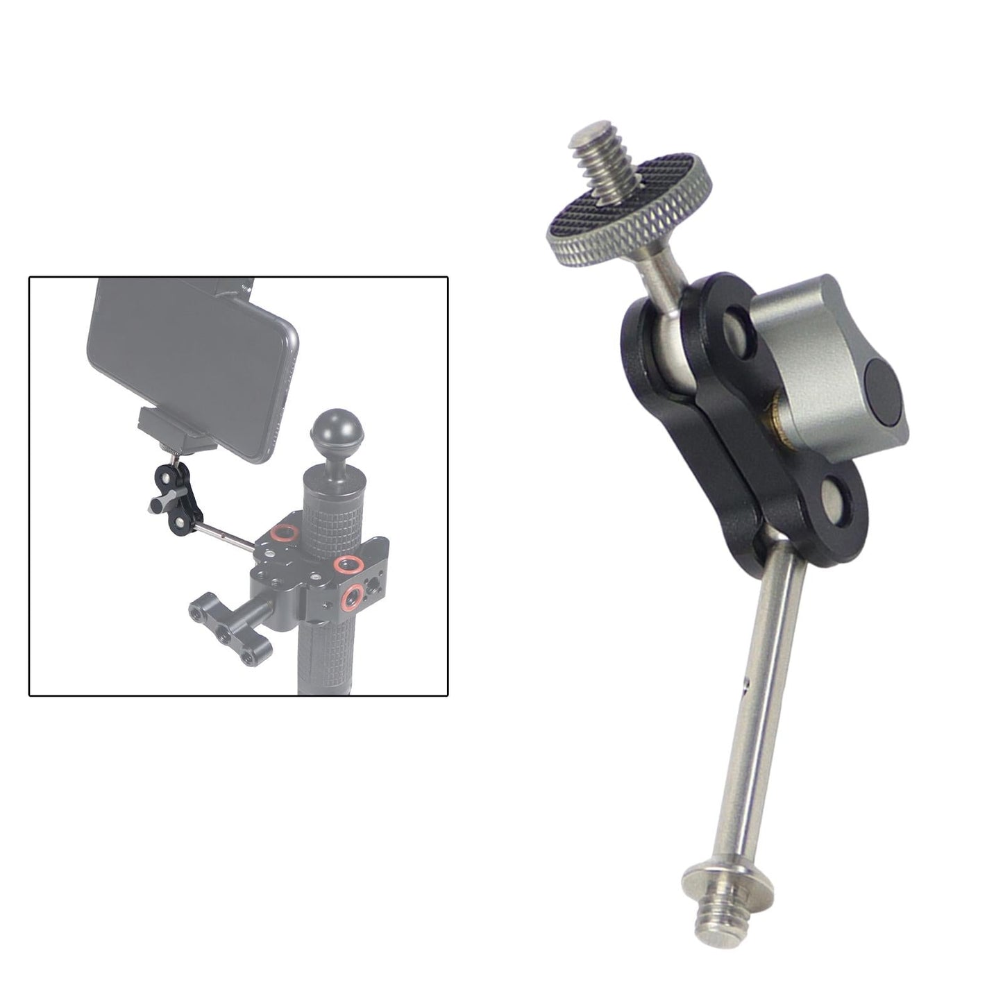 Photography Gimbal Bracket 360 Rotation with1/4 Screw Monitors Fill Lights Long Screw