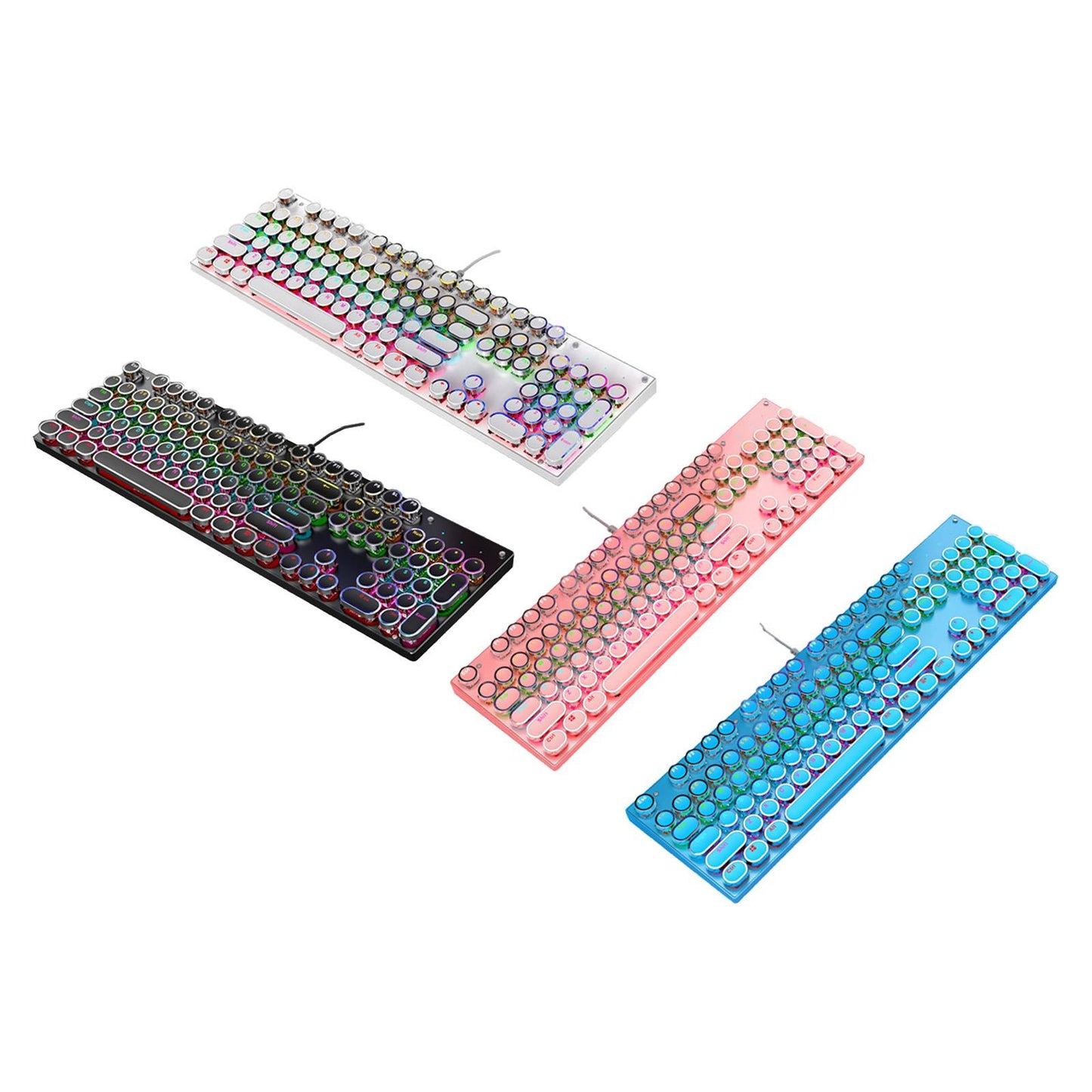 Ergonomic 104 Keys Mechanical Gaming Keyboard USB Wired for Game Computer PC Black