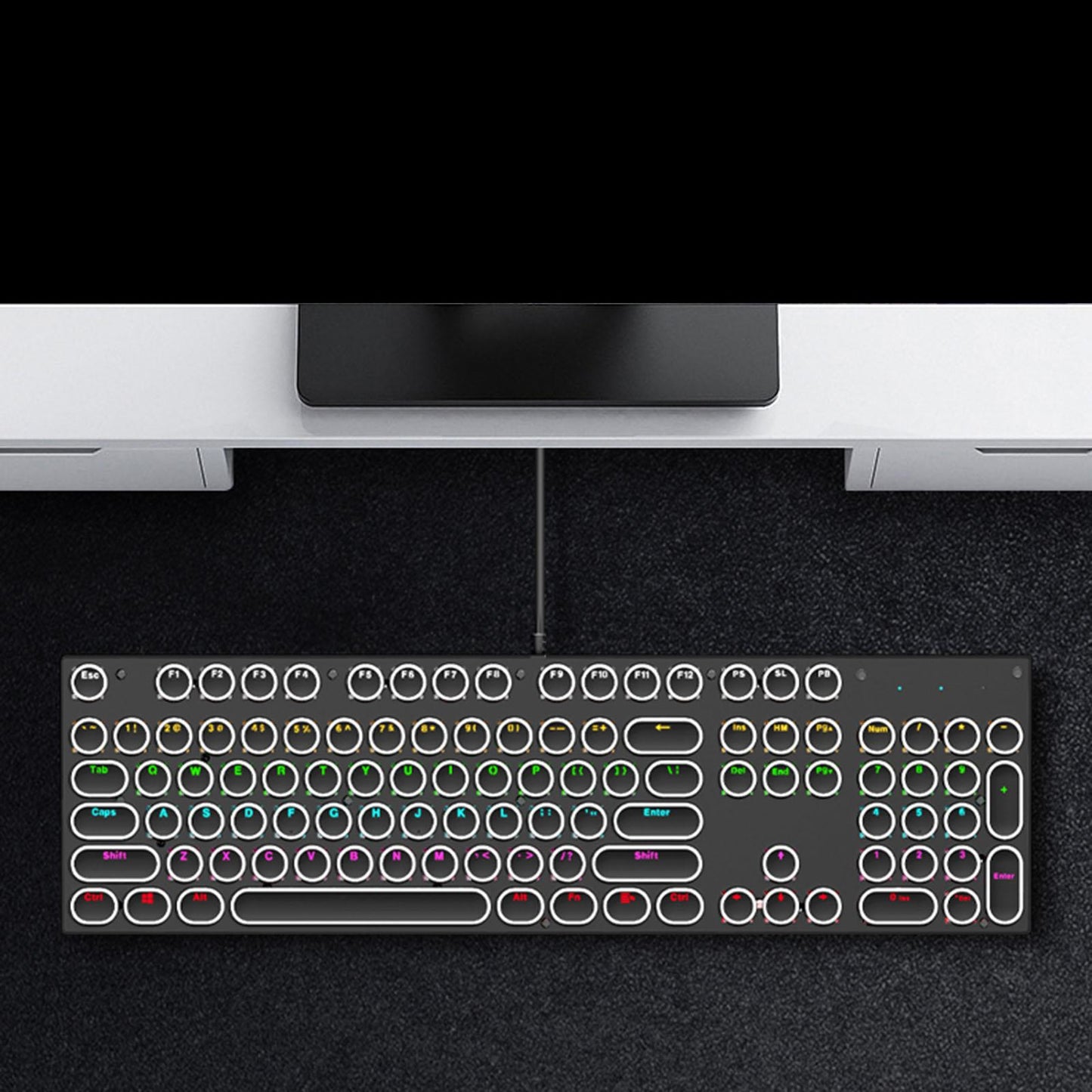 Ergonomic 104 Keys Mechanical Gaming Keyboard USB Wired for Game Computer PC Black