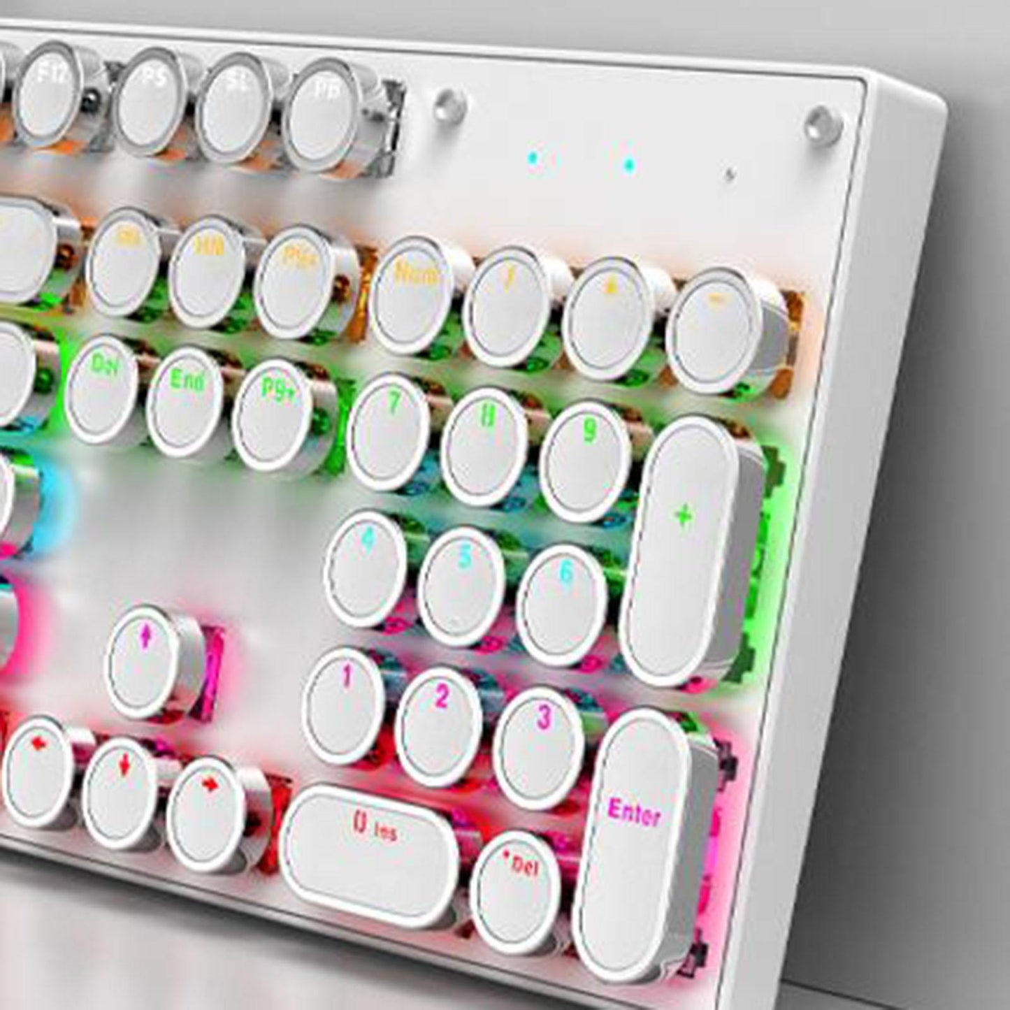 Ergonomic 104 Keys Mechanical Gaming Keyboard USB Wired for Game Computer PC White