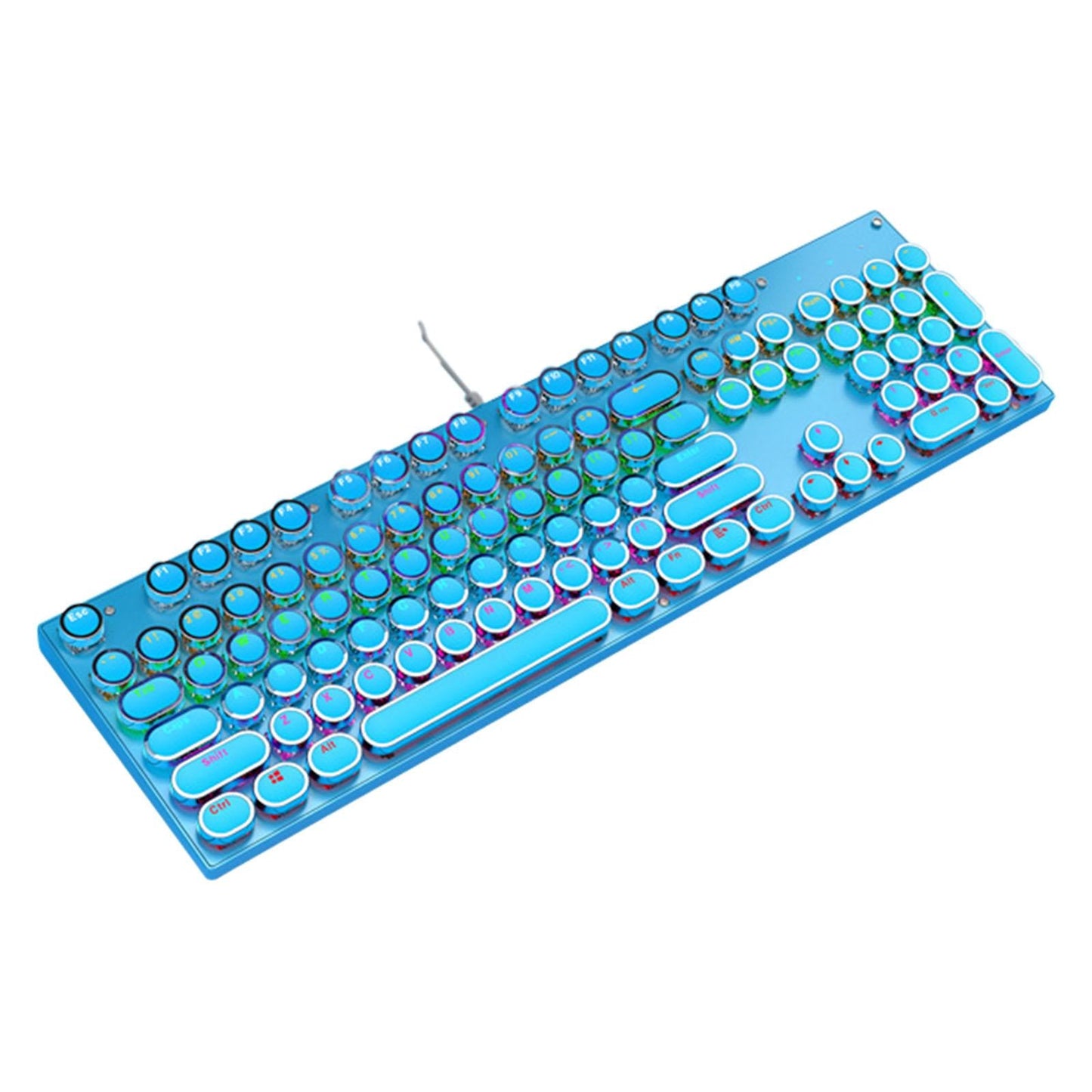 Ergonomic 104 Keys Mechanical Gaming Keyboard USB Wired for Game Computer PC Blue