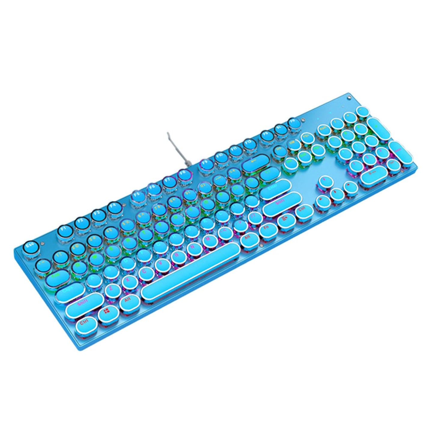 Ergonomic 104 Keys Mechanical Gaming Keyboard USB Wired for Game Computer PC Blue
