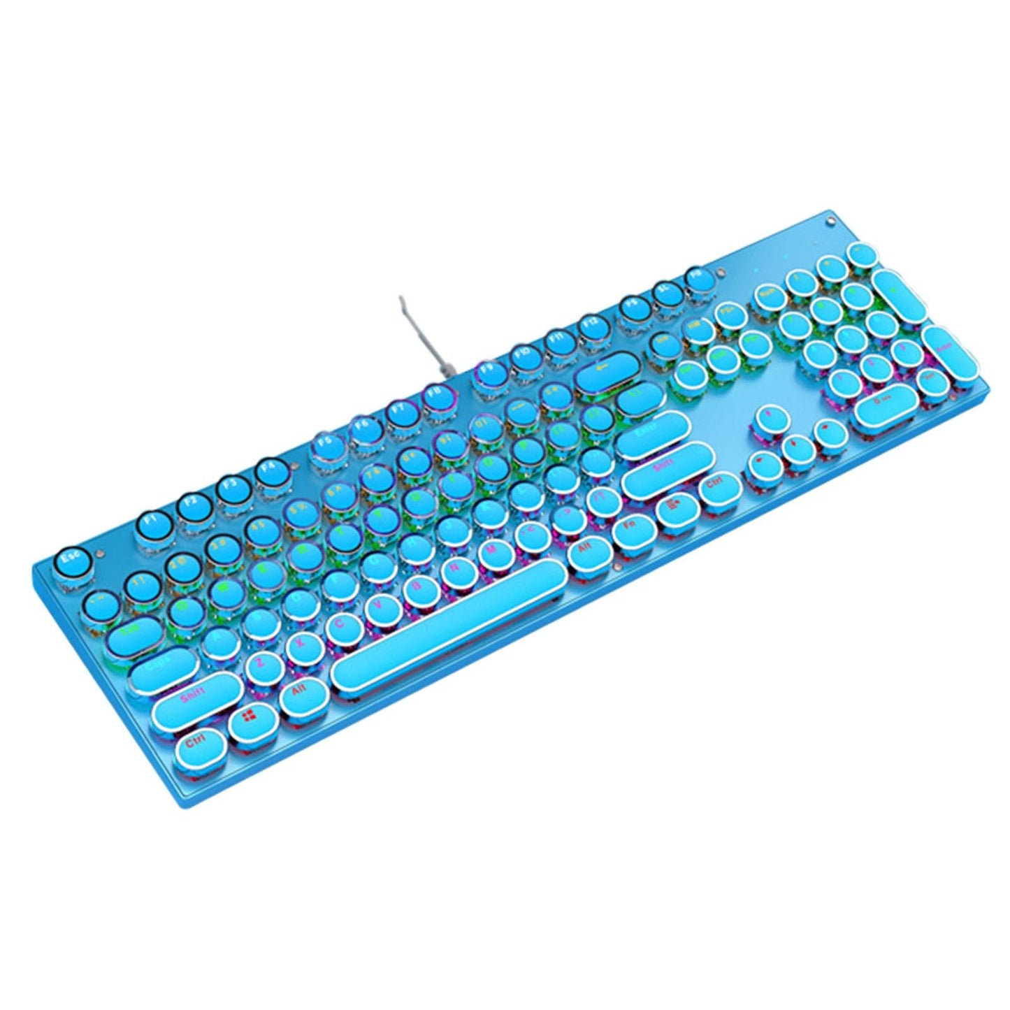 Ergonomic 104 Keys Mechanical Gaming Keyboard USB Wired for Game Computer PC Blue