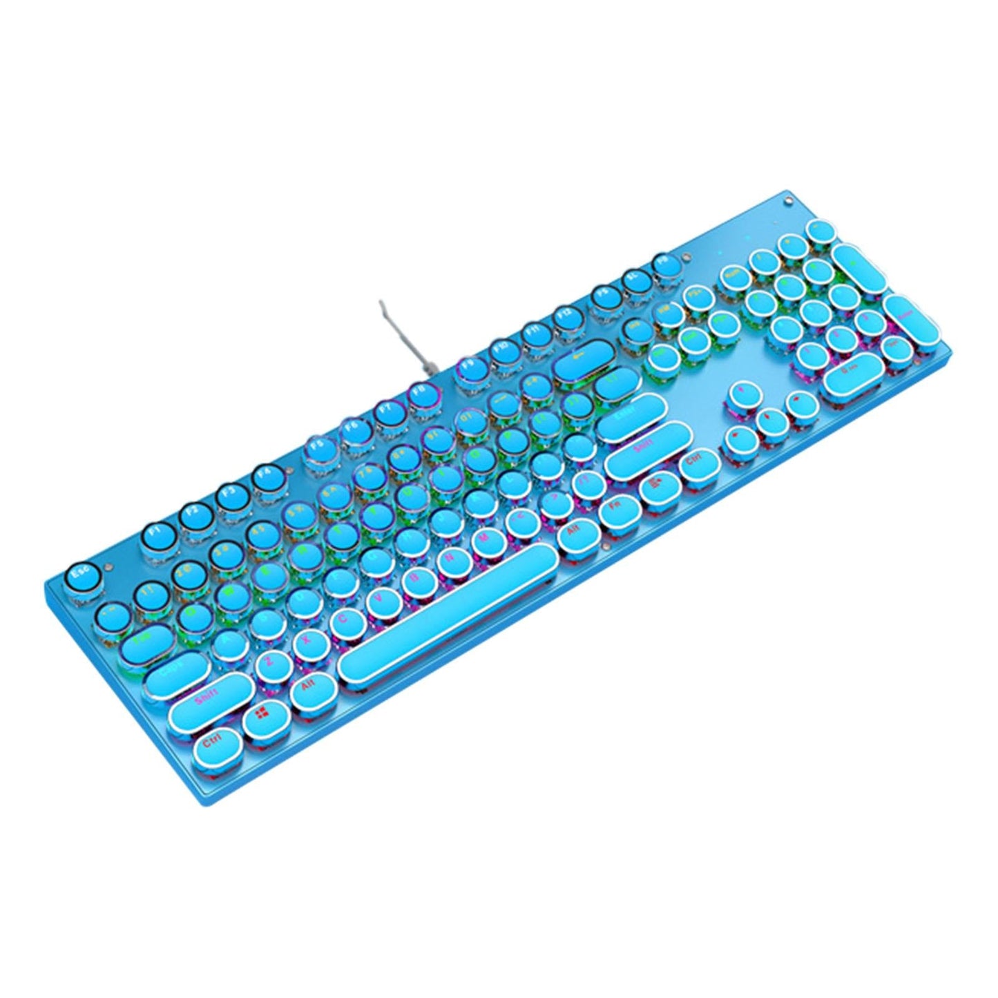 Ergonomic 104 Keys Mechanical Gaming Keyboard USB Wired for Game Computer PC Blue
