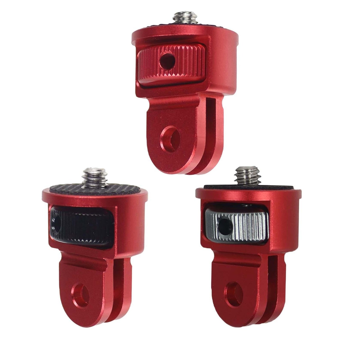 Mini Tripod Mount Adapter 360 Degree with 1/4 Screw Converter Red