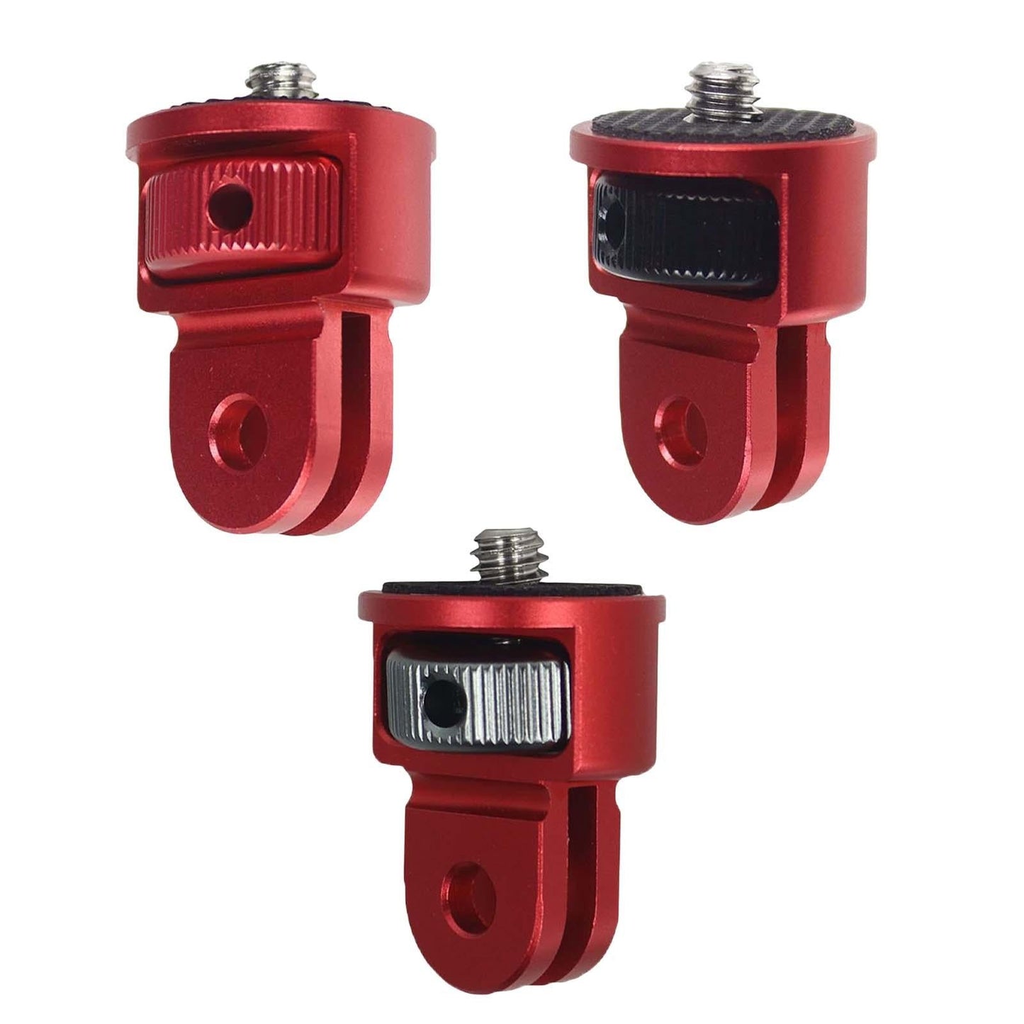 Mini Tripod Mount Adapter 360 Degree with 1/4 Screw Converter Red