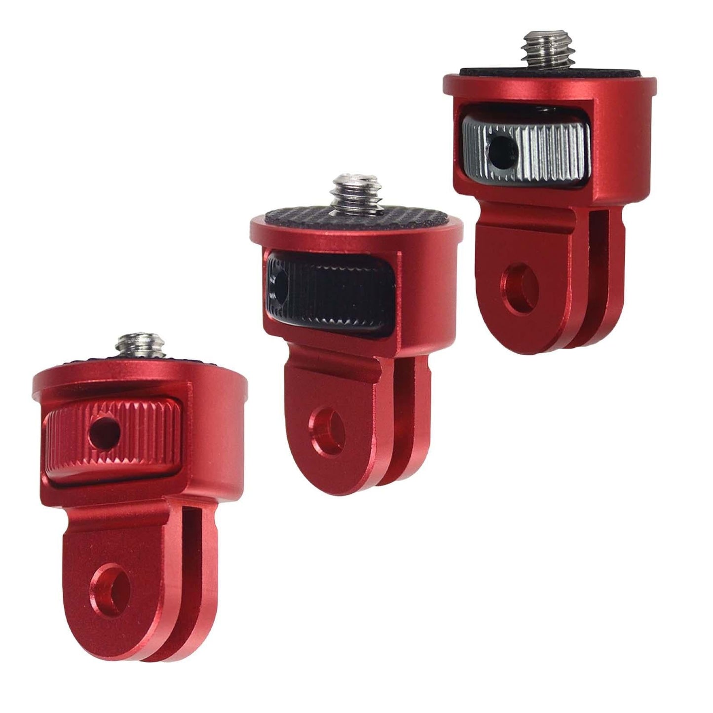 Mini Tripod Mount Adapter 360 Degree with 1/4 Screw Converter Red