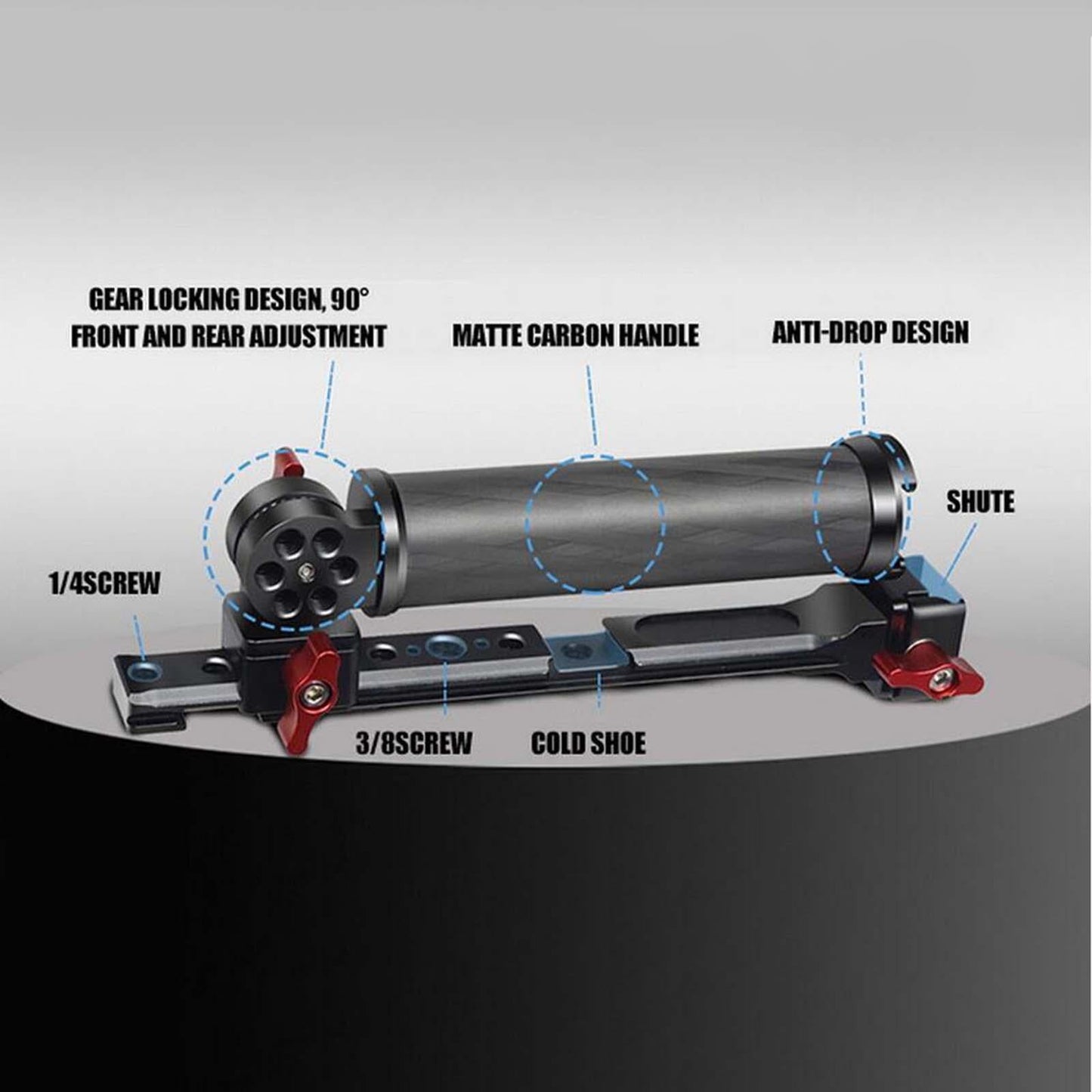 Dual Hand Stabilizer with Cold Shoe Mounts Adjustable for DJI Rsc2 RS2