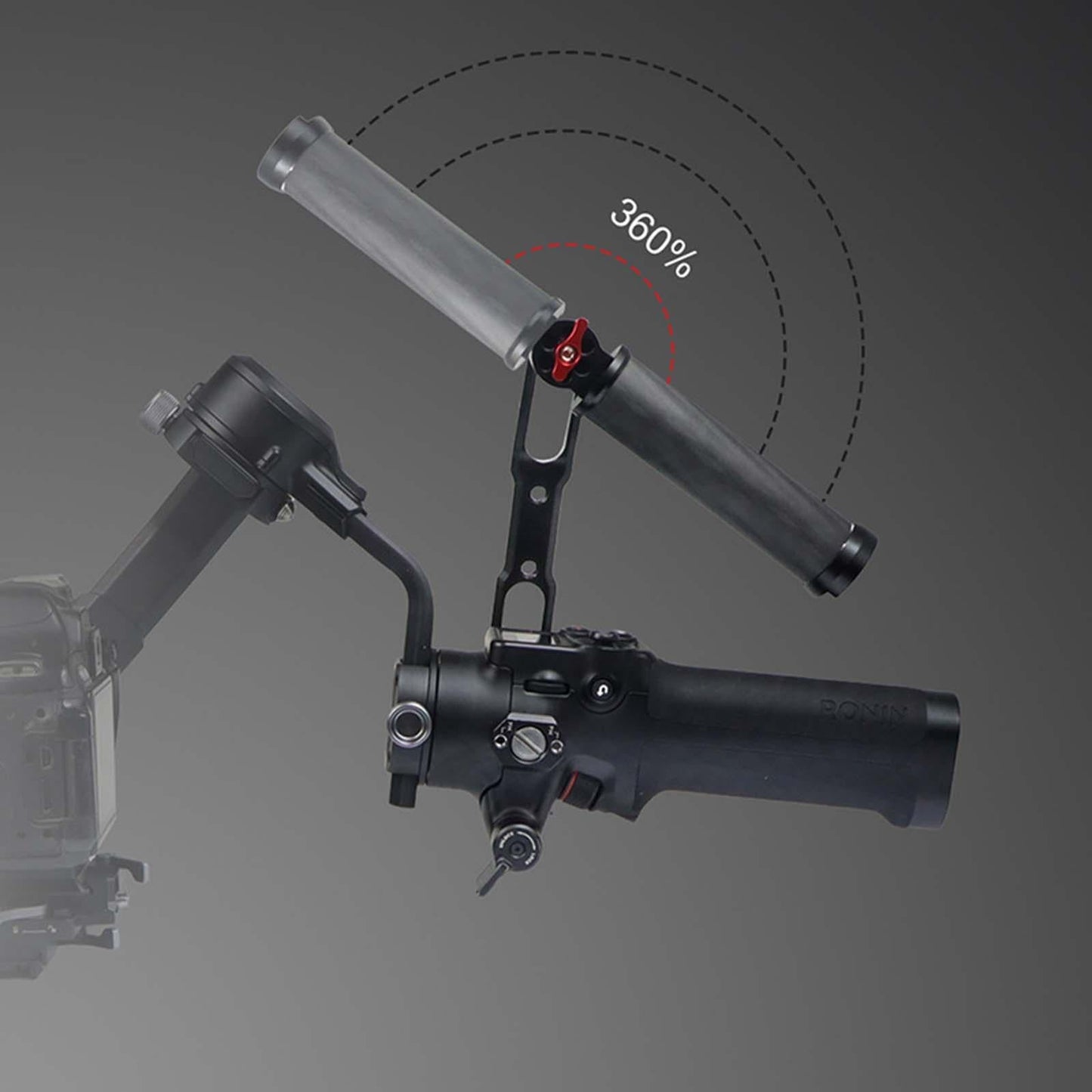 Dual Hand Stabilizer with Cold Shoe Mounts Adjustable for DJI Rsc2 RS2