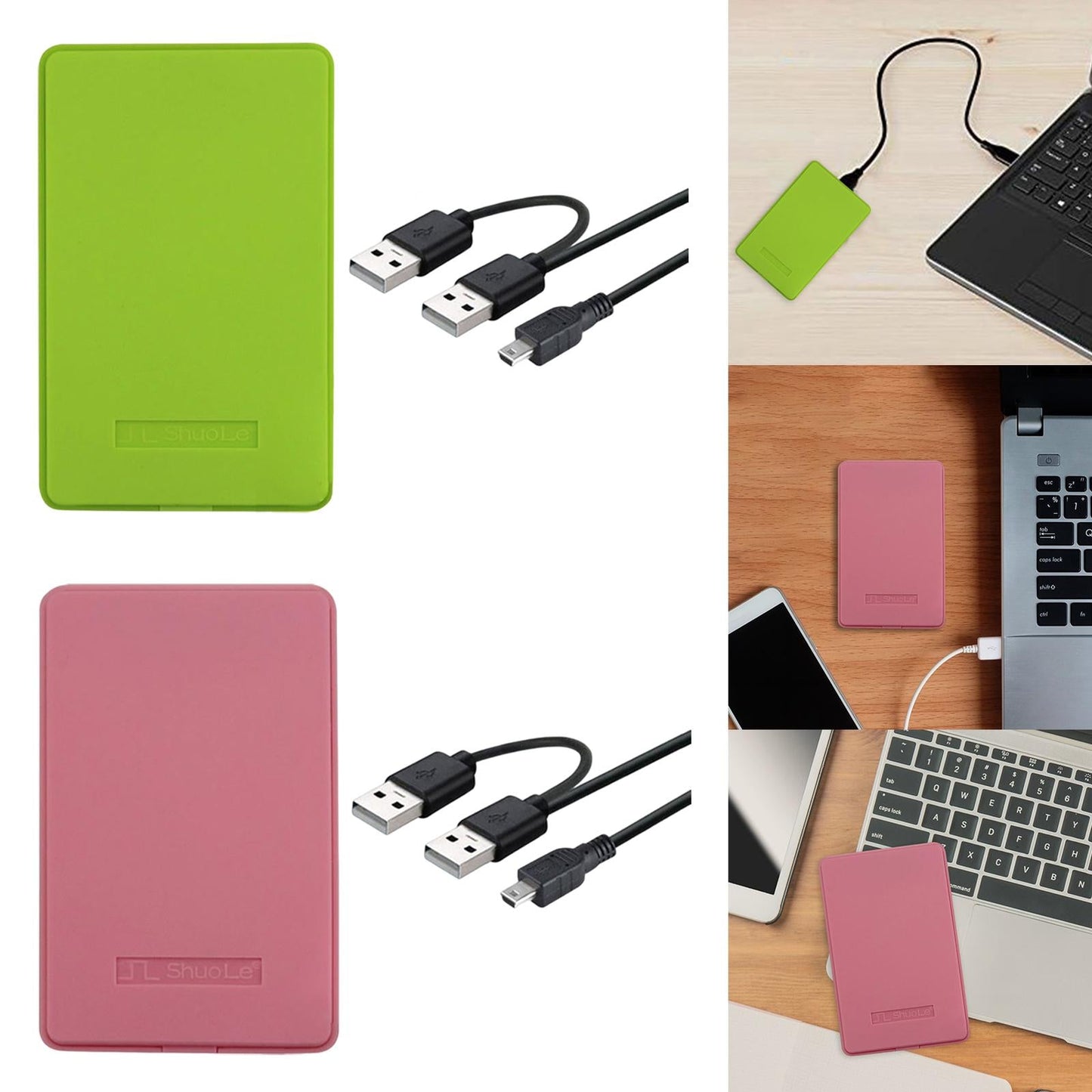 2.5 External Hard Drive Enclosure Box USB 2.0 for Notebook PC Green"