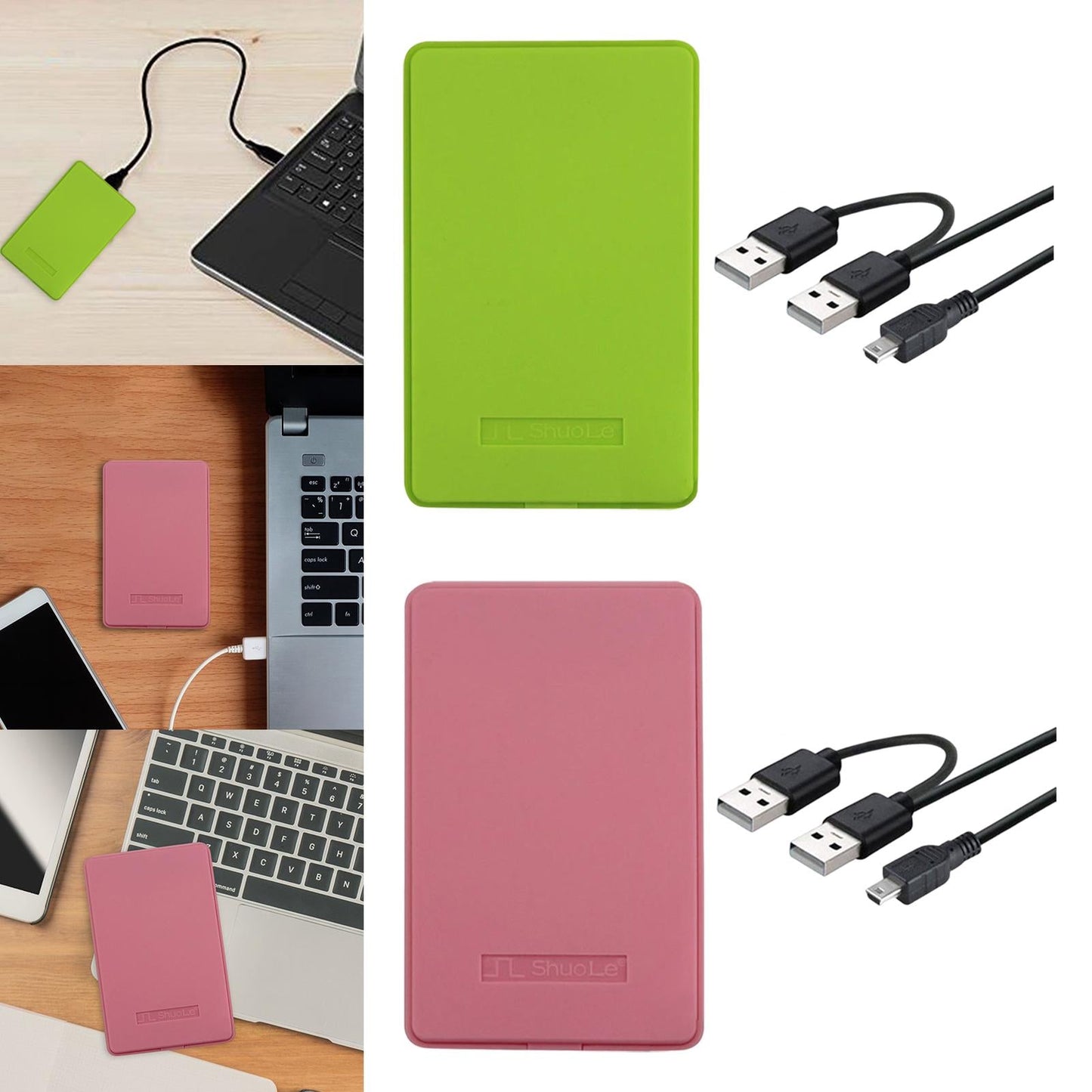 2.5 External Hard Drive Enclosure Box USB 2.0 for Notebook PC Green"