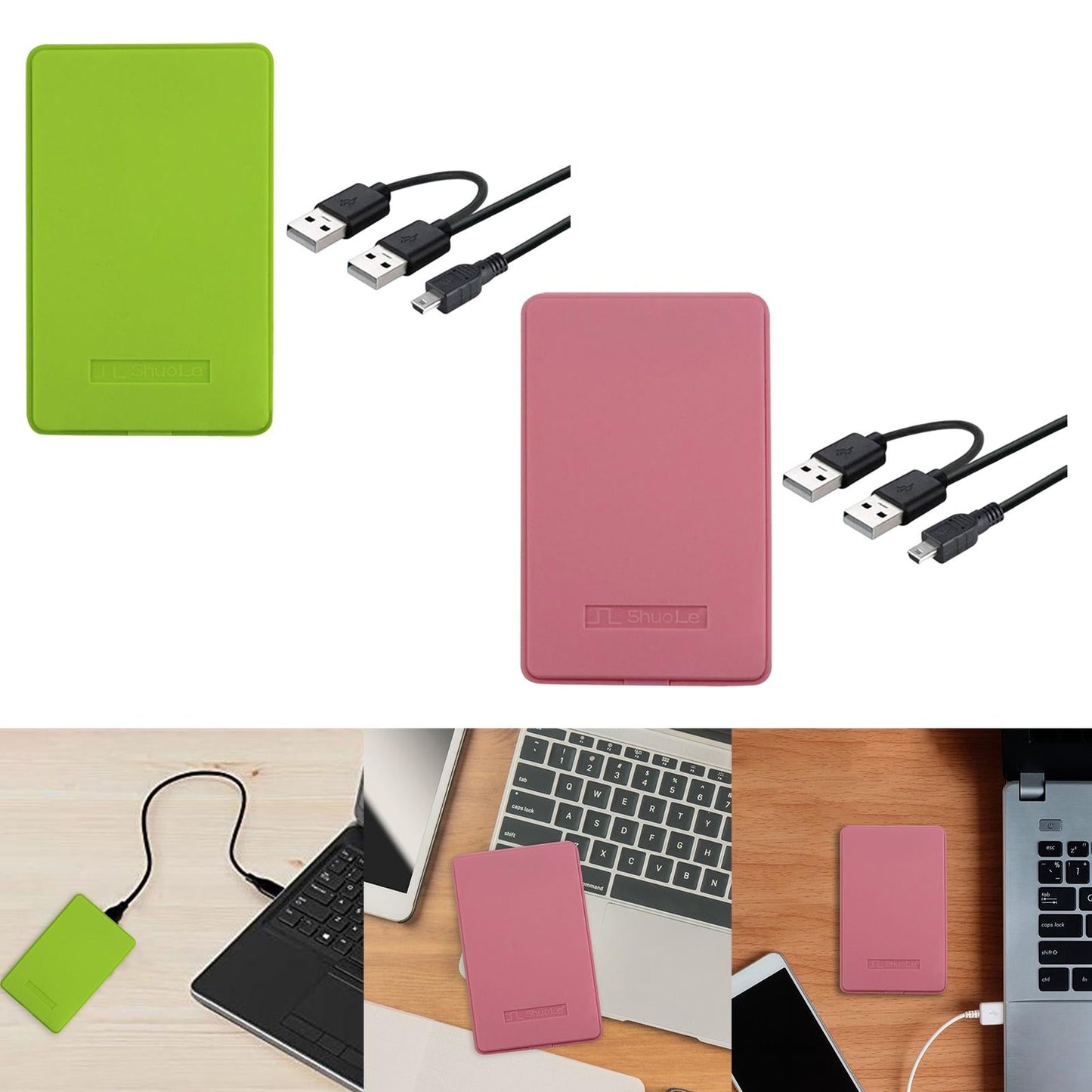 2.5 External Hard Drive Enclosure Box USB 2.0 for Notebook PC Green"