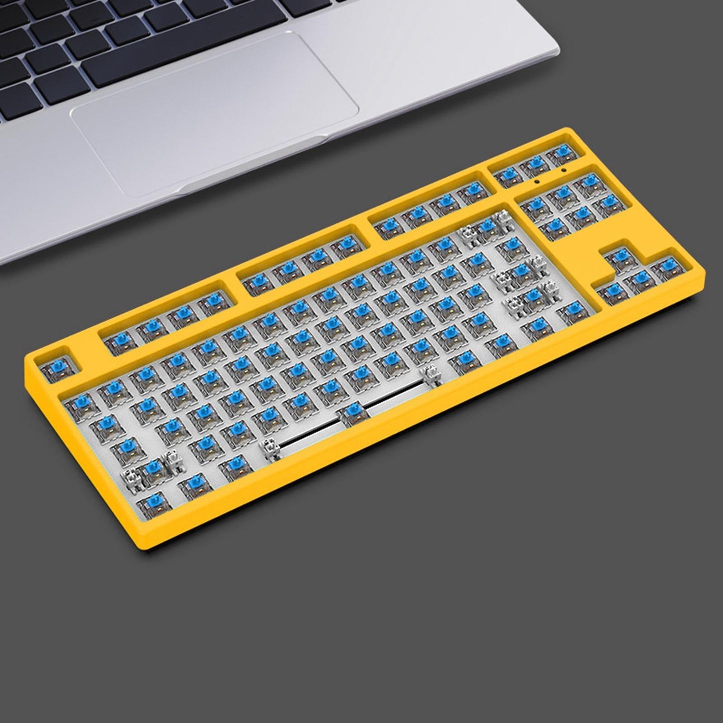 87 Keys DIY Wired Mechanical Keyboard Kit with Blue Switch for PC Parts Yellow