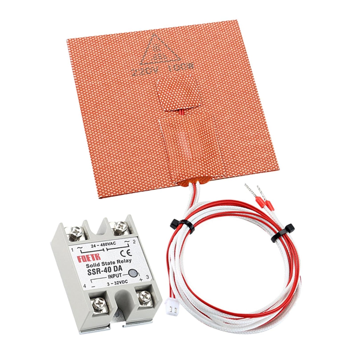 Hot Bed Silicone Heater Pad for 3D Printer 220V 100W 3D Printer Parts With Relay