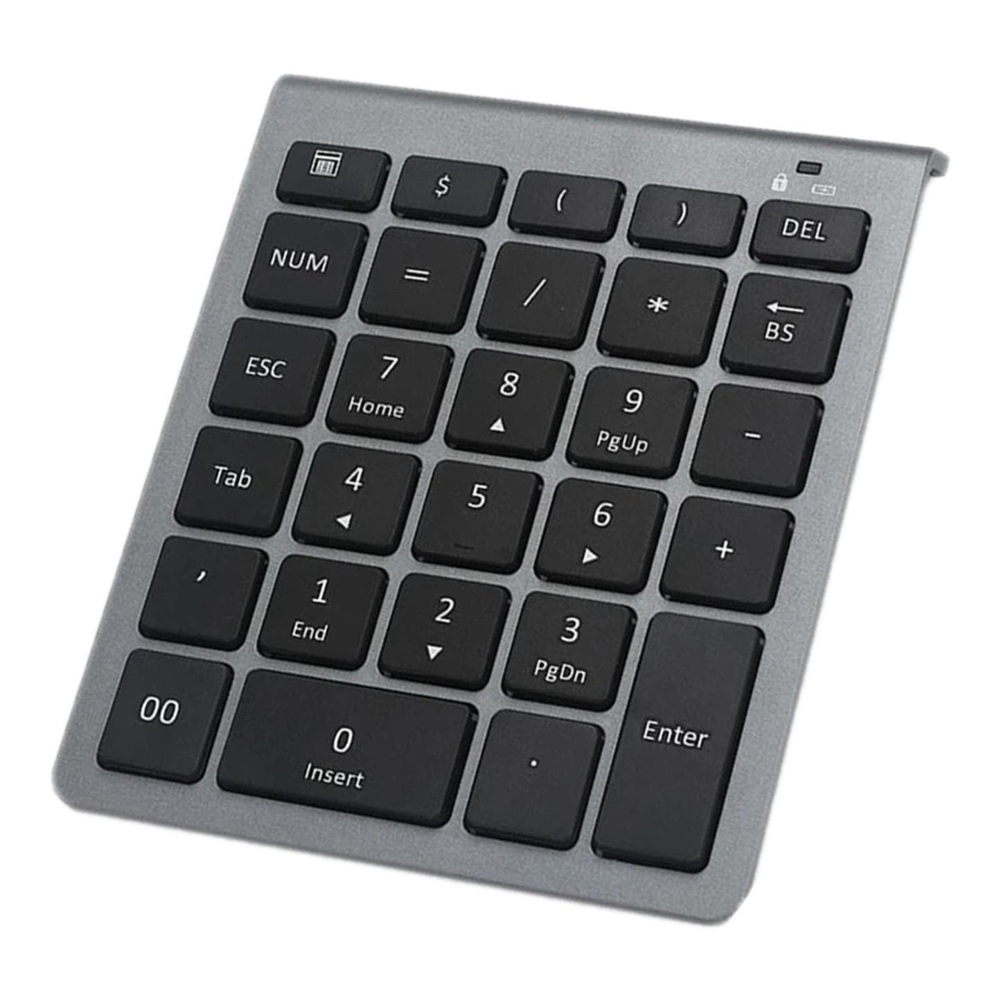 Anti Slip Bluetooth Number Pad 28 Keys Number Numpad for PC Windows Computer Grey