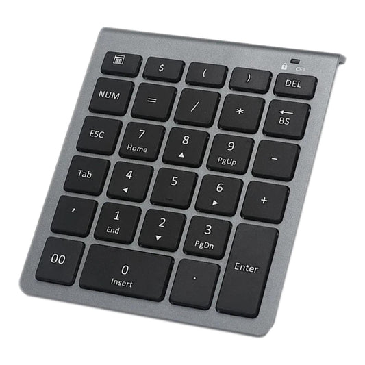 Anti Slip Bluetooth Number Pad 28 Keys Number Numpad for PC Windows Computer Grey